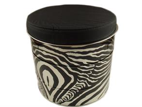 Afbeeldingen van Poef met kussen 28,3x23 cm zebra glas (uc)