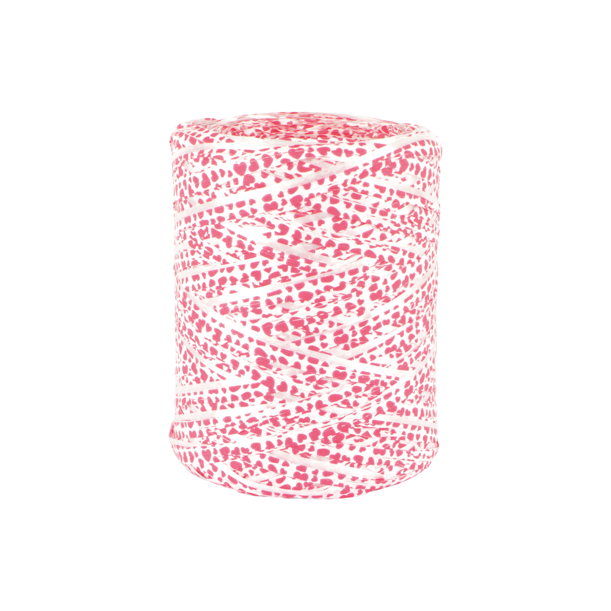Afbeeldingen van Rol raffia 200 mtr hartjes