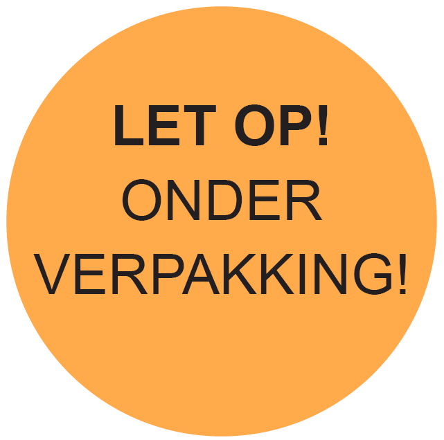 Afbeeldingen van Rol à 250 fluor oranje etiket r 65 mm LET OP! Onder Verpakking
