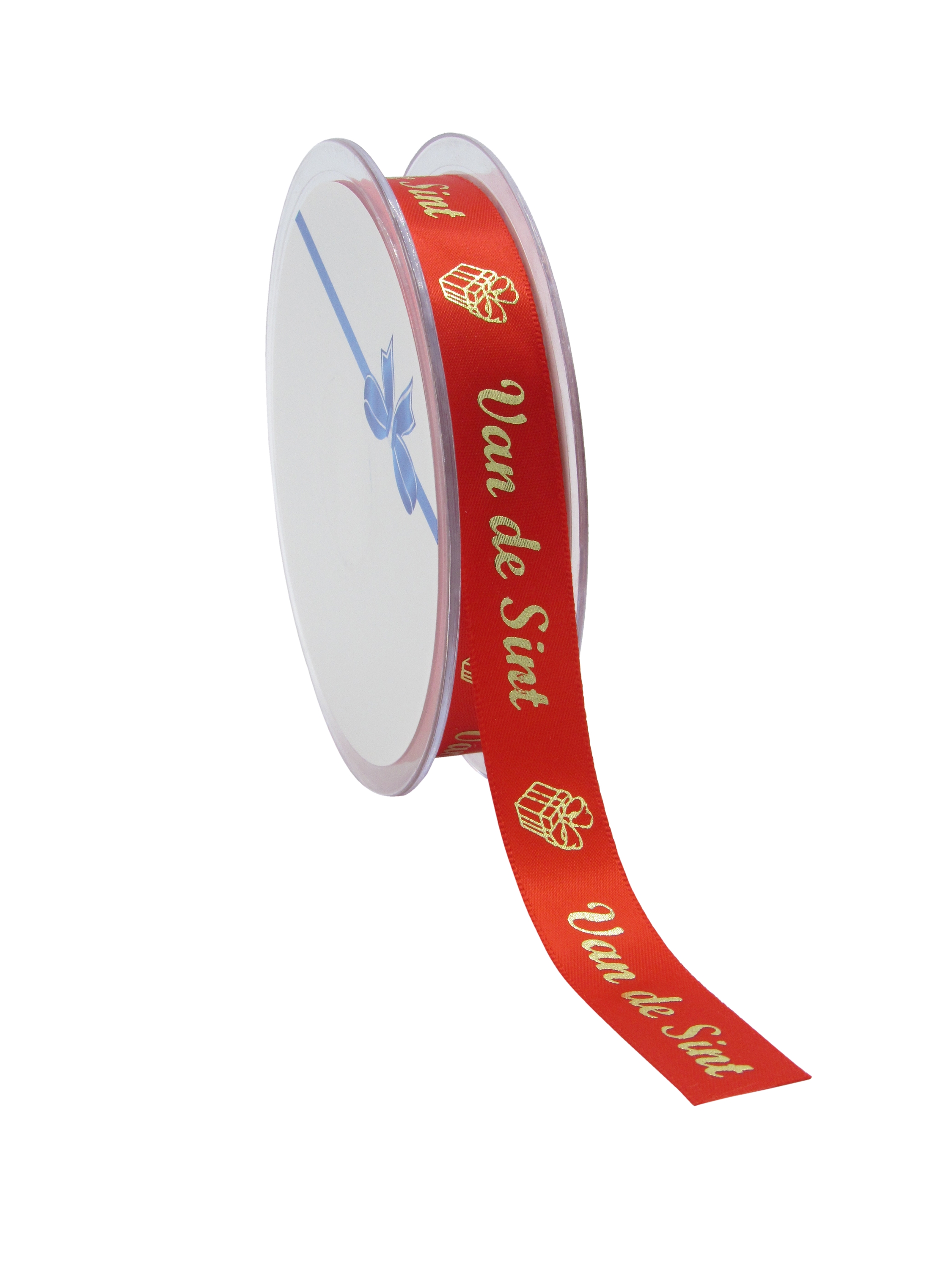 Afbeeldingen van Rol satijnlint 15 mm 25 mtr Van de Sint 