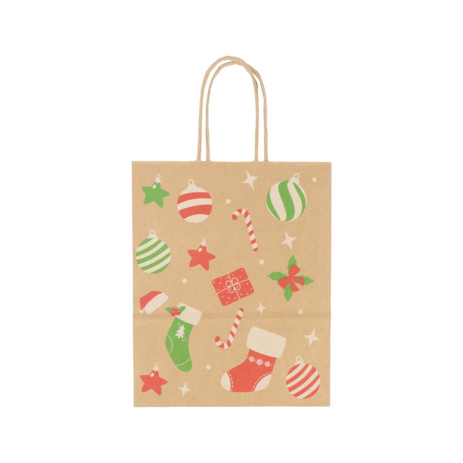 Afbeeldingen van Pak à 25 kersttas 18+8x22 cm North Pole