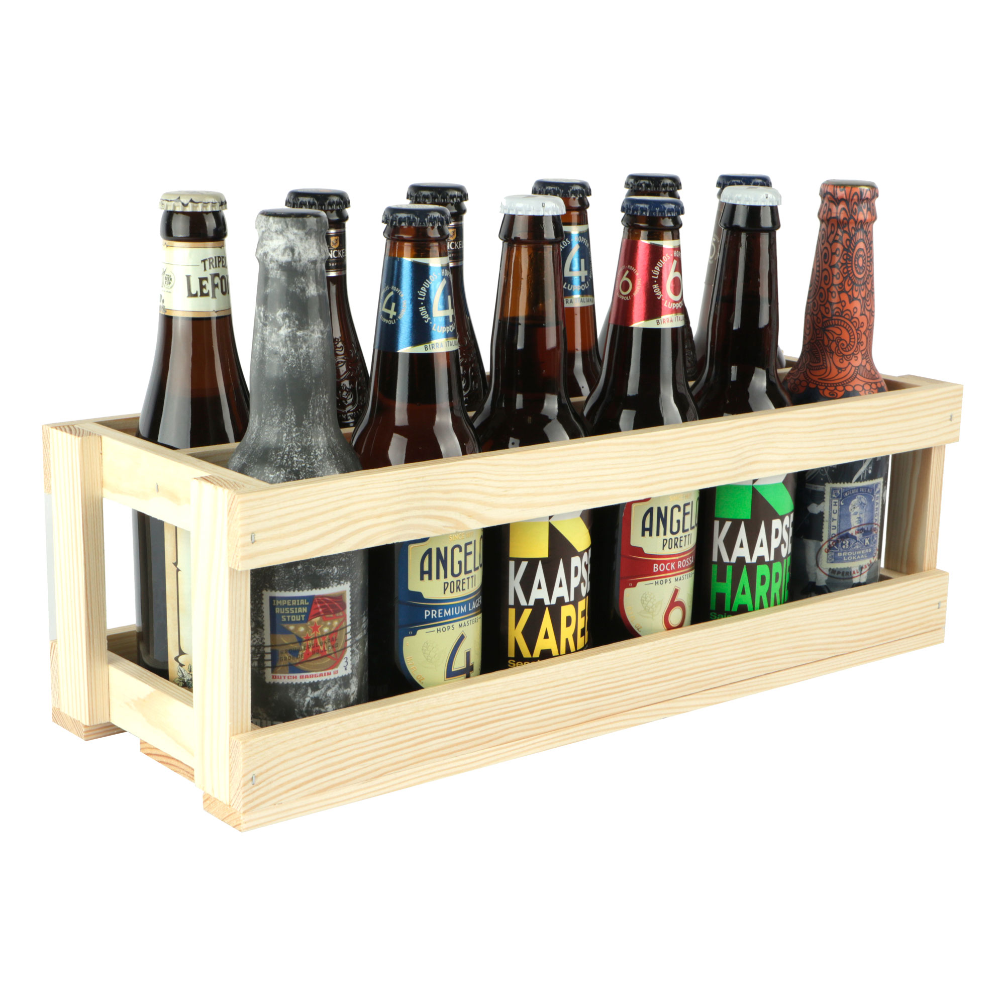 Afbeeldingen van Ds à 10 houten bierkratjes 12 flesjes (0,33ltr)