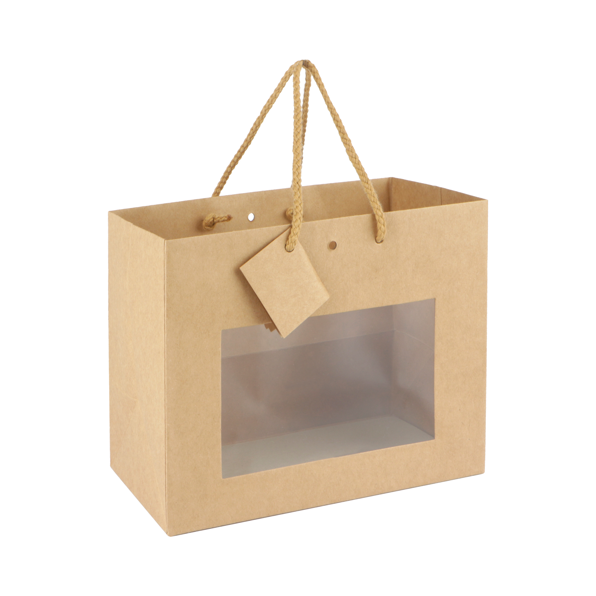 Afbeeldingen van Ds à 25 venstertas kraft 24+14x19,5 cm 