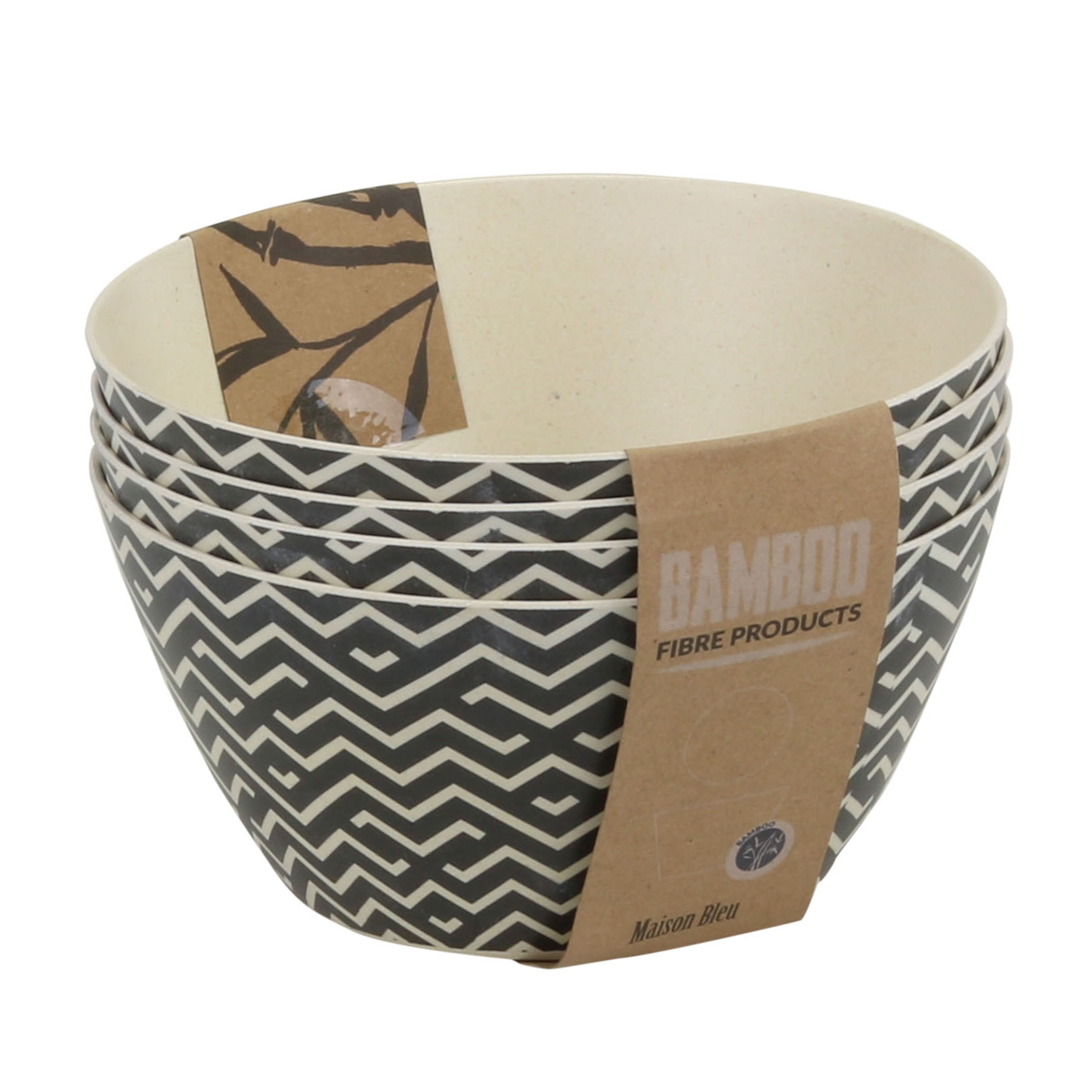 Afbeeldingen van Set à 4 schaaltjes bamboe fiber ø14x7 cm