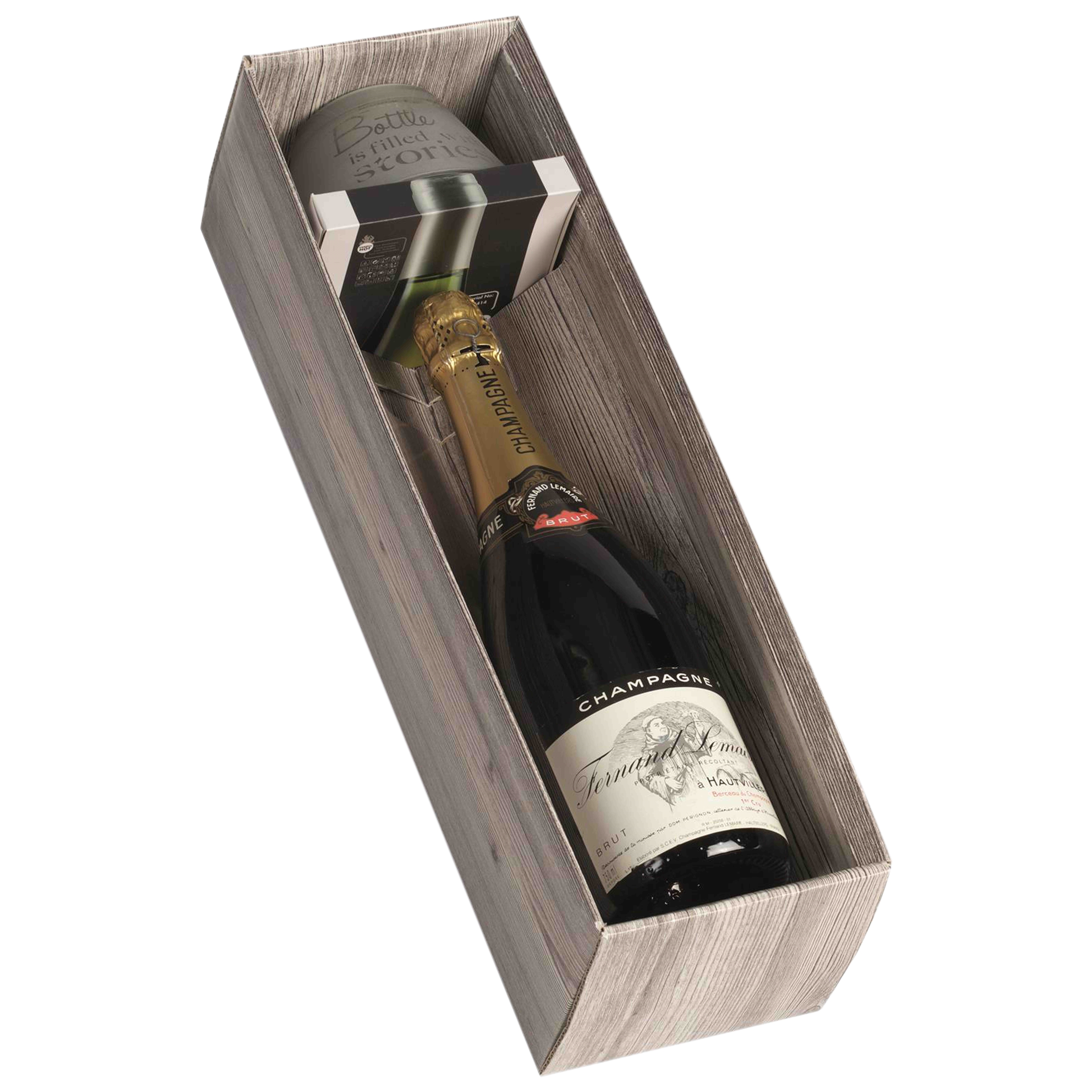 Afbeeldingen van Ds à 24 luxe geschenkdozen met zichtdeksel voor fles en cadeau (uc)