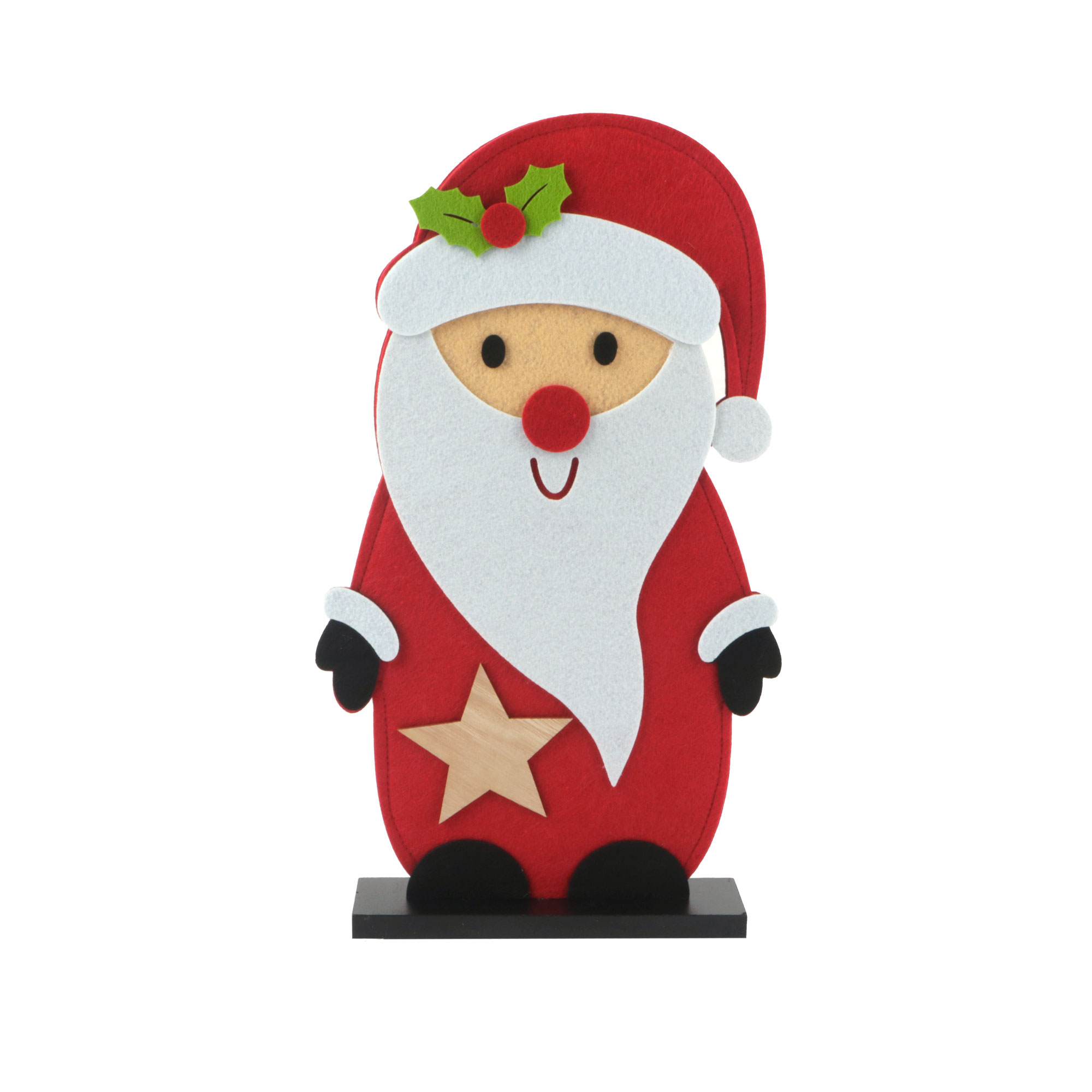 Afbeeldingen van Decoratie kerstman vilt 27,5x6x46,5 cm