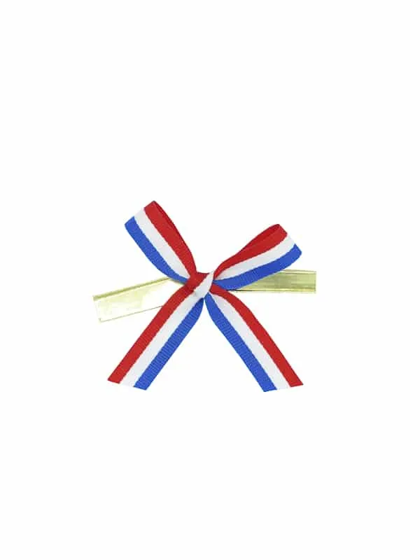 Picture of Zak à 300 strik 6 cm met sluitclip, rood/wit/blauw