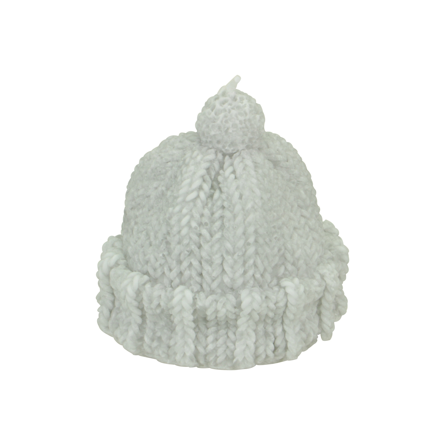 Afbeeldingen van Kaars 8x8 cm gebreide muts (ucl)