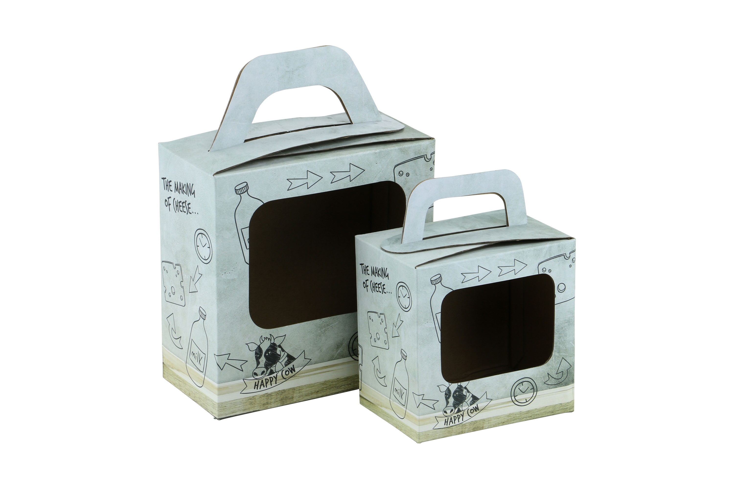 Afbeeldingen van Ds à 25 draagdoos met venster 11x7,7x11 cm  Kaas (uc)