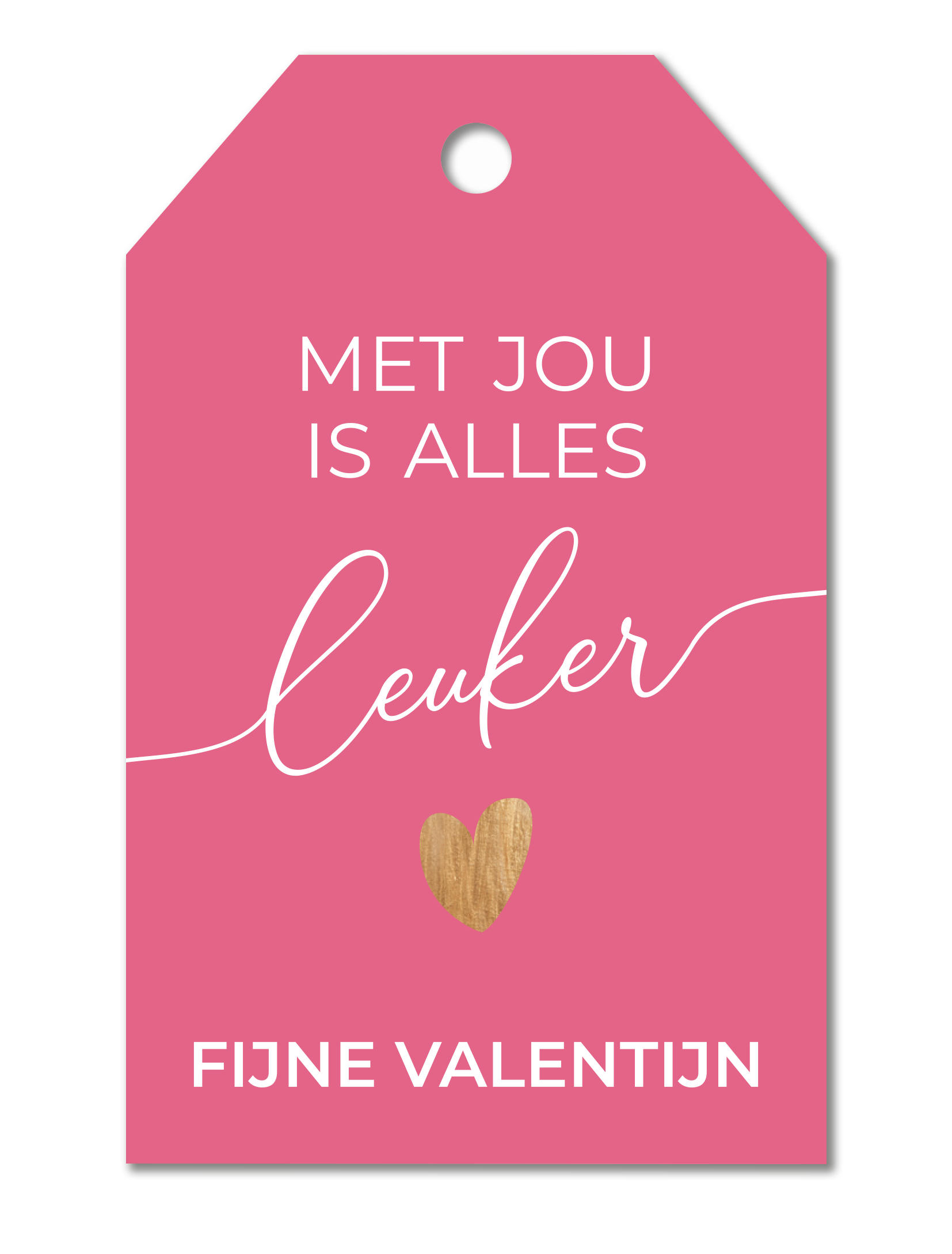 Afbeeldingen van Pak à 20 kadokaartjes 5,2x8,2 cm Met jou is alles leuker-fijne valentijn (ucl)