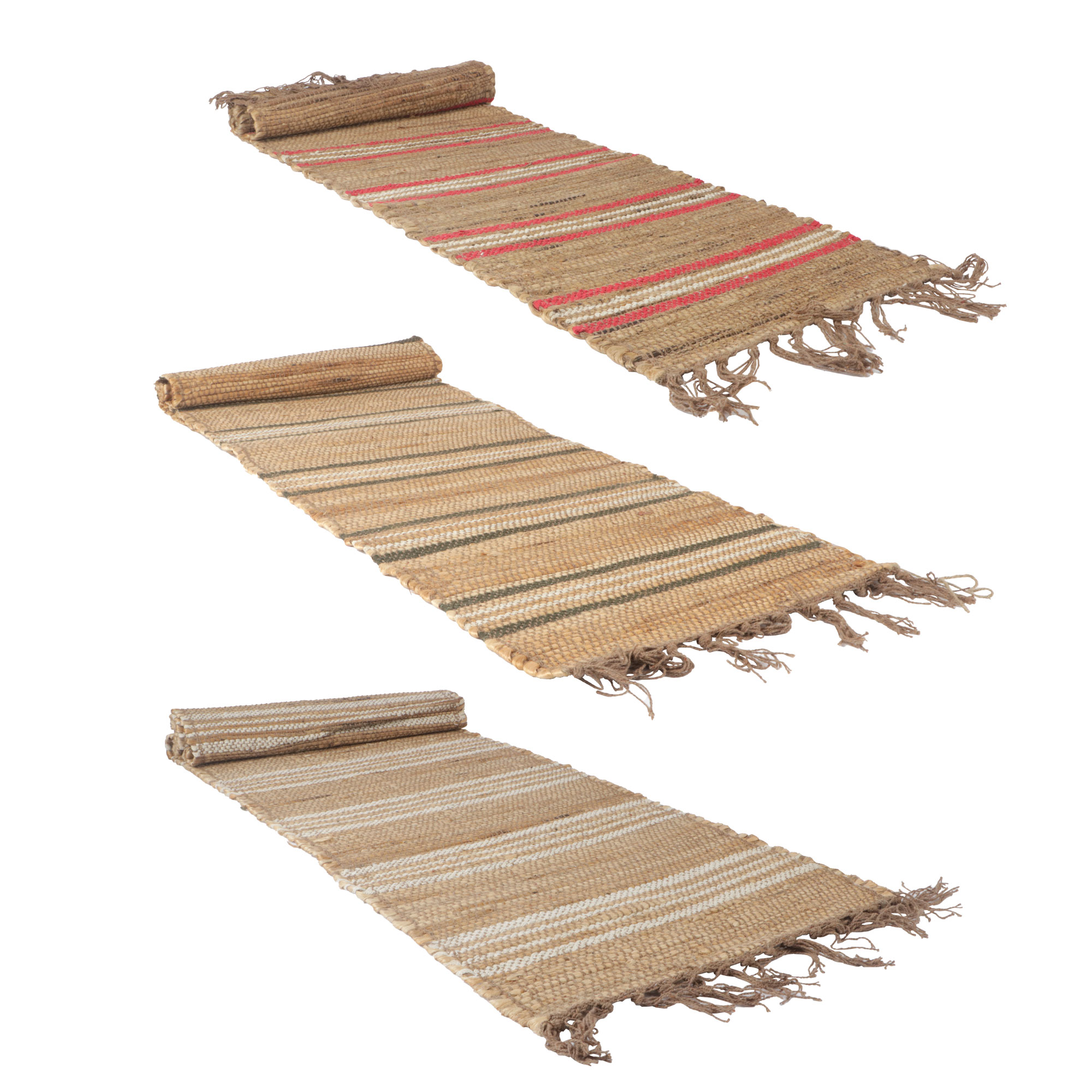 Afbeeldingen van Tafelloper 40x150 cm gestreept jute assorti