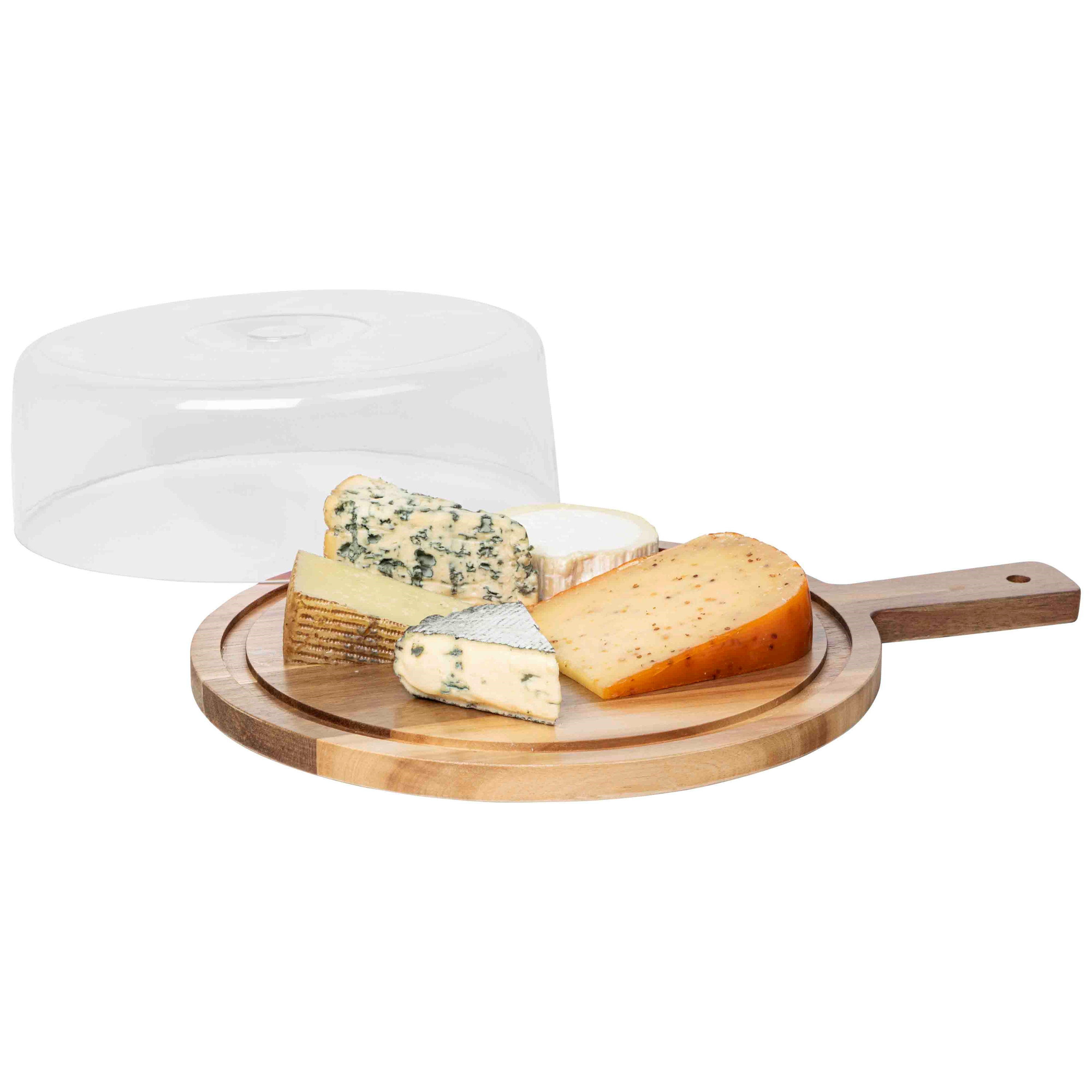 Afbeeldingen van Serveerplank acacia met 38x28x1,5/8,5 cm met deksel en greep maison bleu