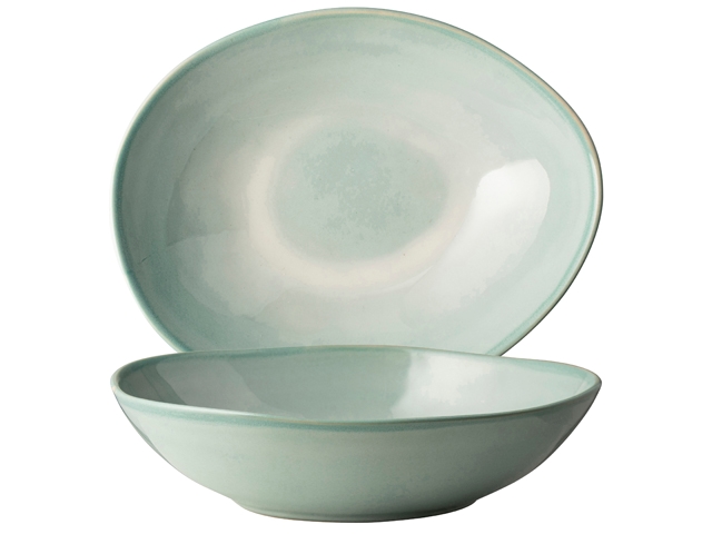 Afbeeldingen van Schaal keramiek 23,3x18,5x6 cm blauw (uc)