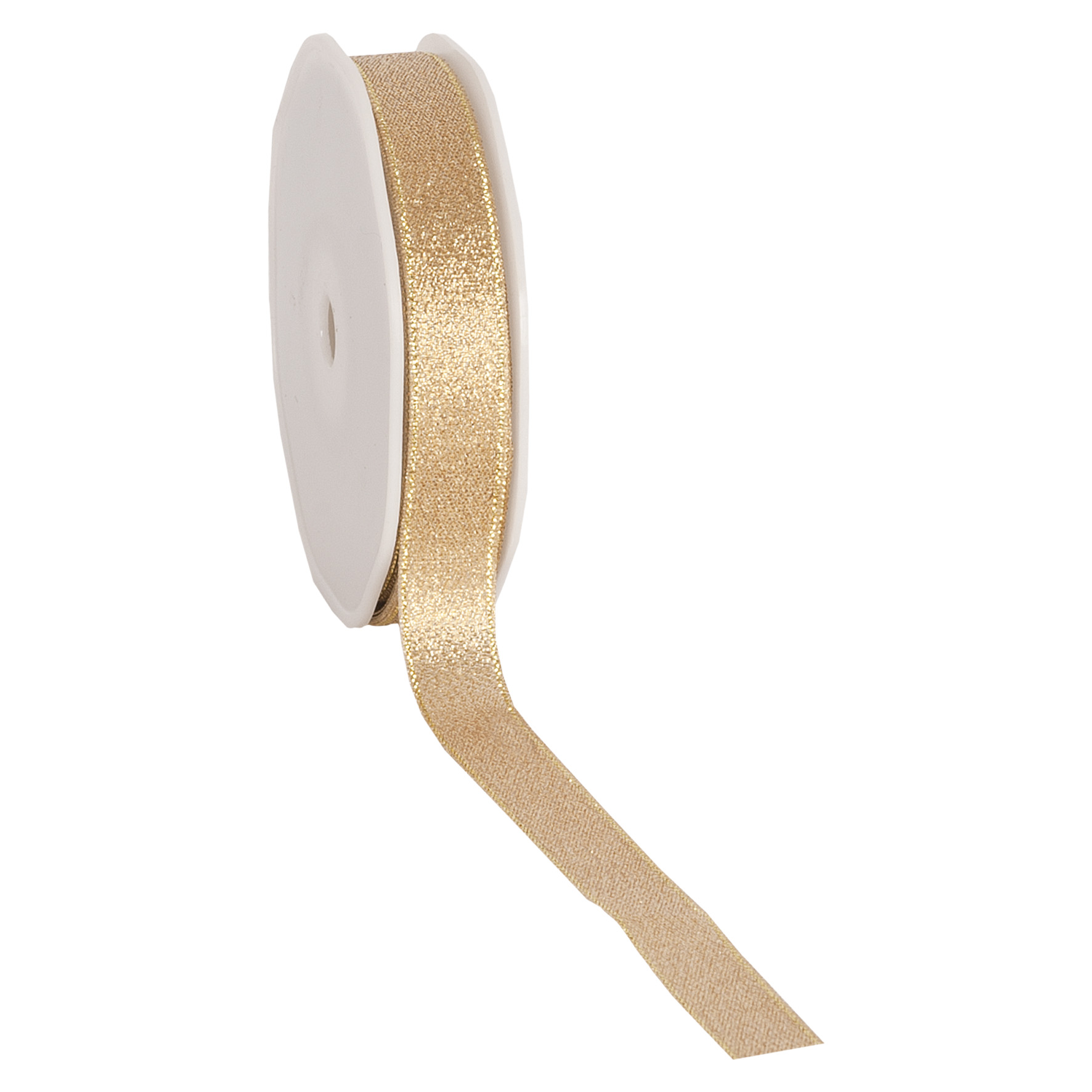 Afbeeldingen van Rol lint 15 mm 20 mtr Lurex Flare goud