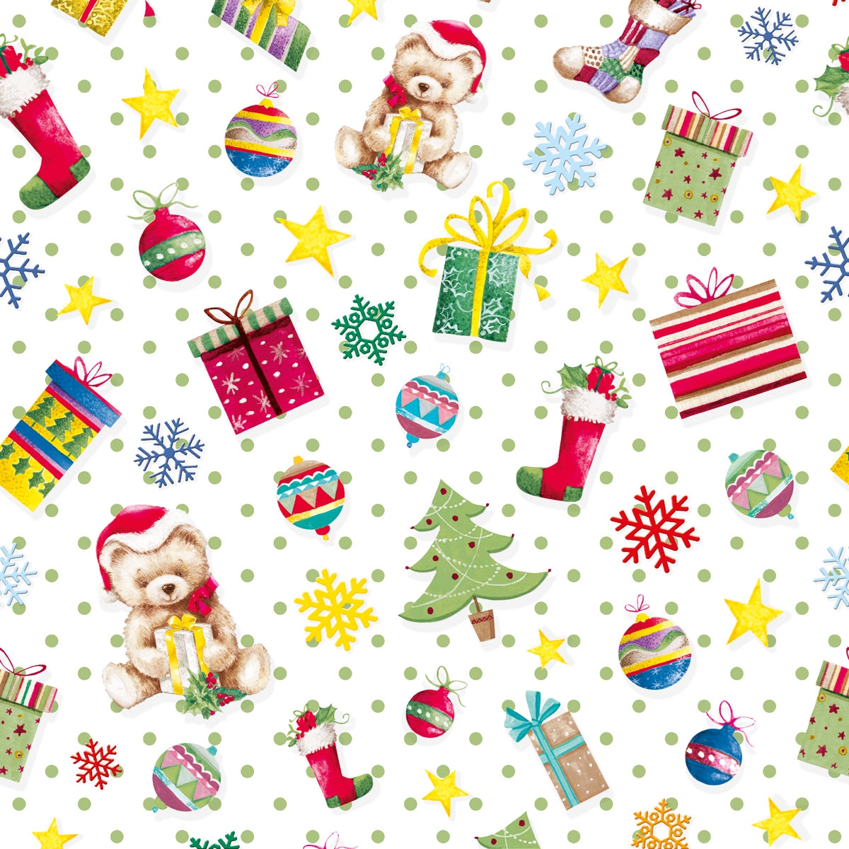 Afbeeldingen van Pak à 20 servetten 33x33 cm 3 laags Gifts all over