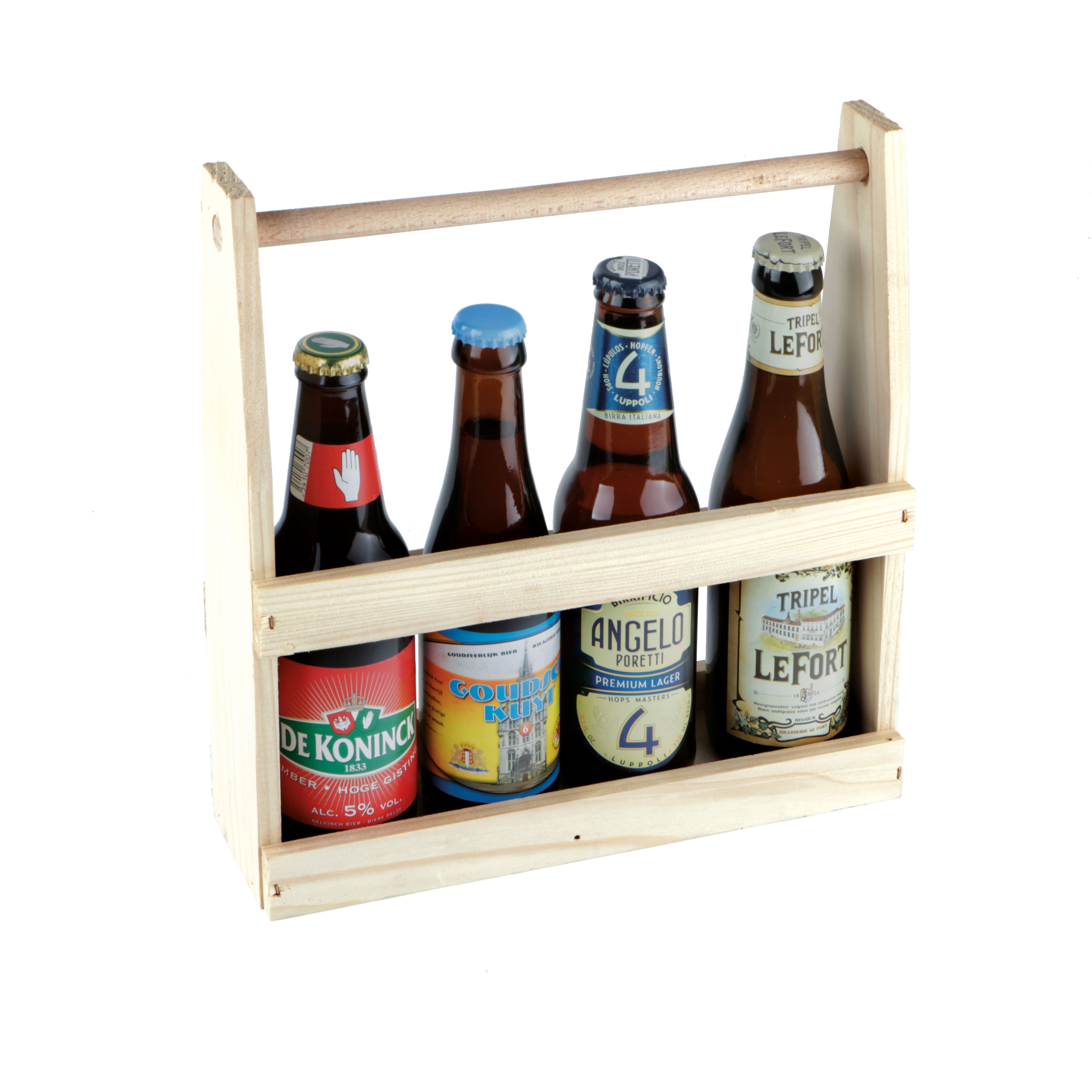 Afbeeldingen van Ds à 10 houten rekjes 4 flesjes (0,30/0,33 cl)