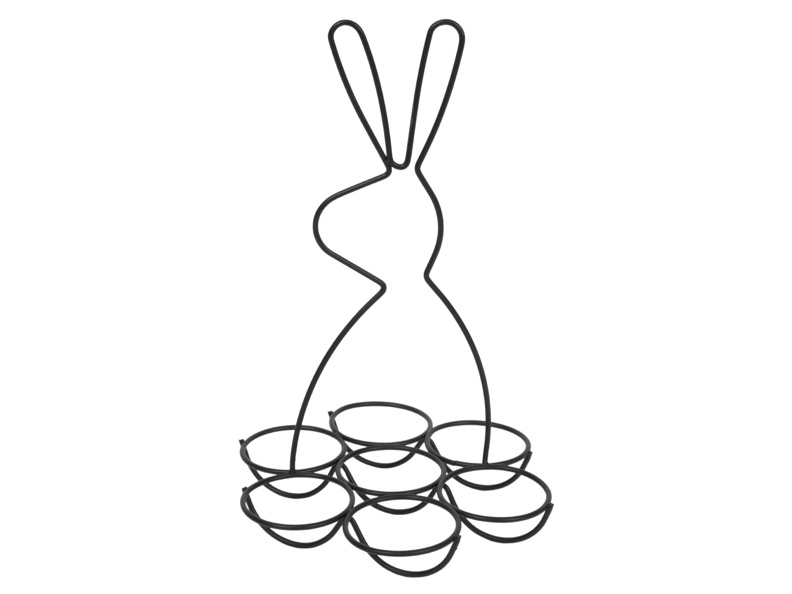 Afbeeldingen van Eierrekje paashaas 14,3x14,5x14,5 cm metaal zwart