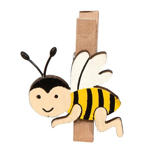 Afbeeldingen van Set à 9 bij op knijper 3x4,5 cm