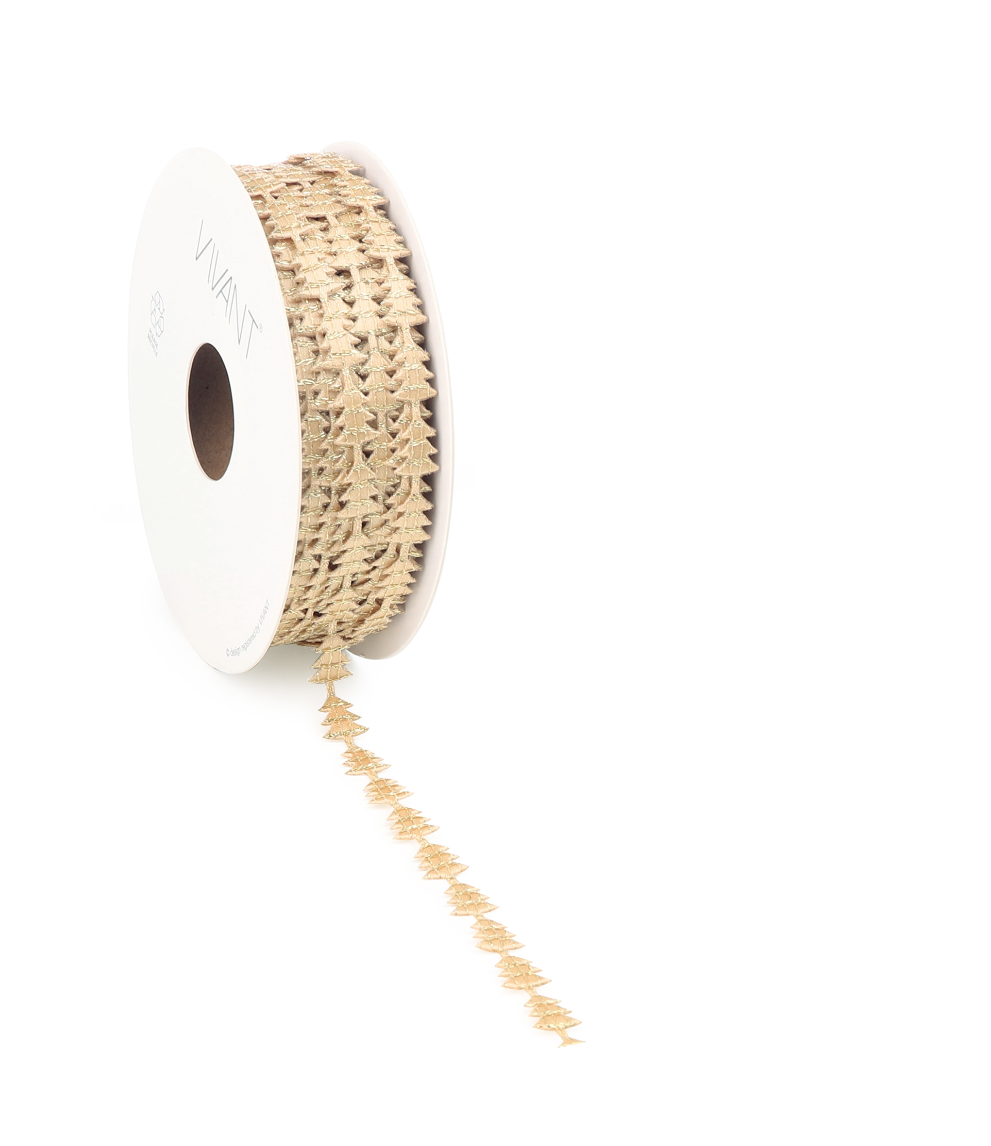 Afbeeldingen van Rol kerstbomenlint 8 mm 15 mtr goud