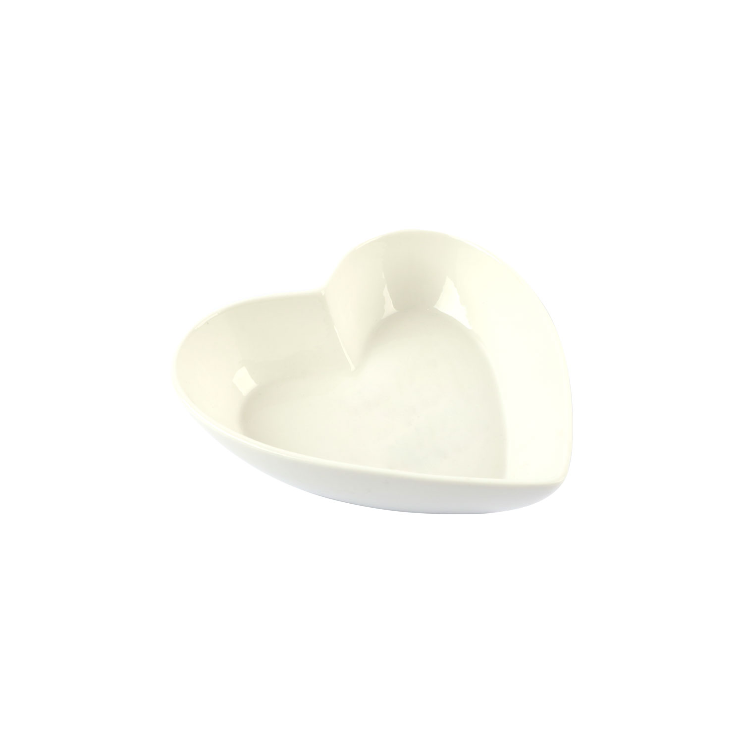 Afbeeldingen van Keramiek schaaltje wit 12,9x4,2 cm hartvorm