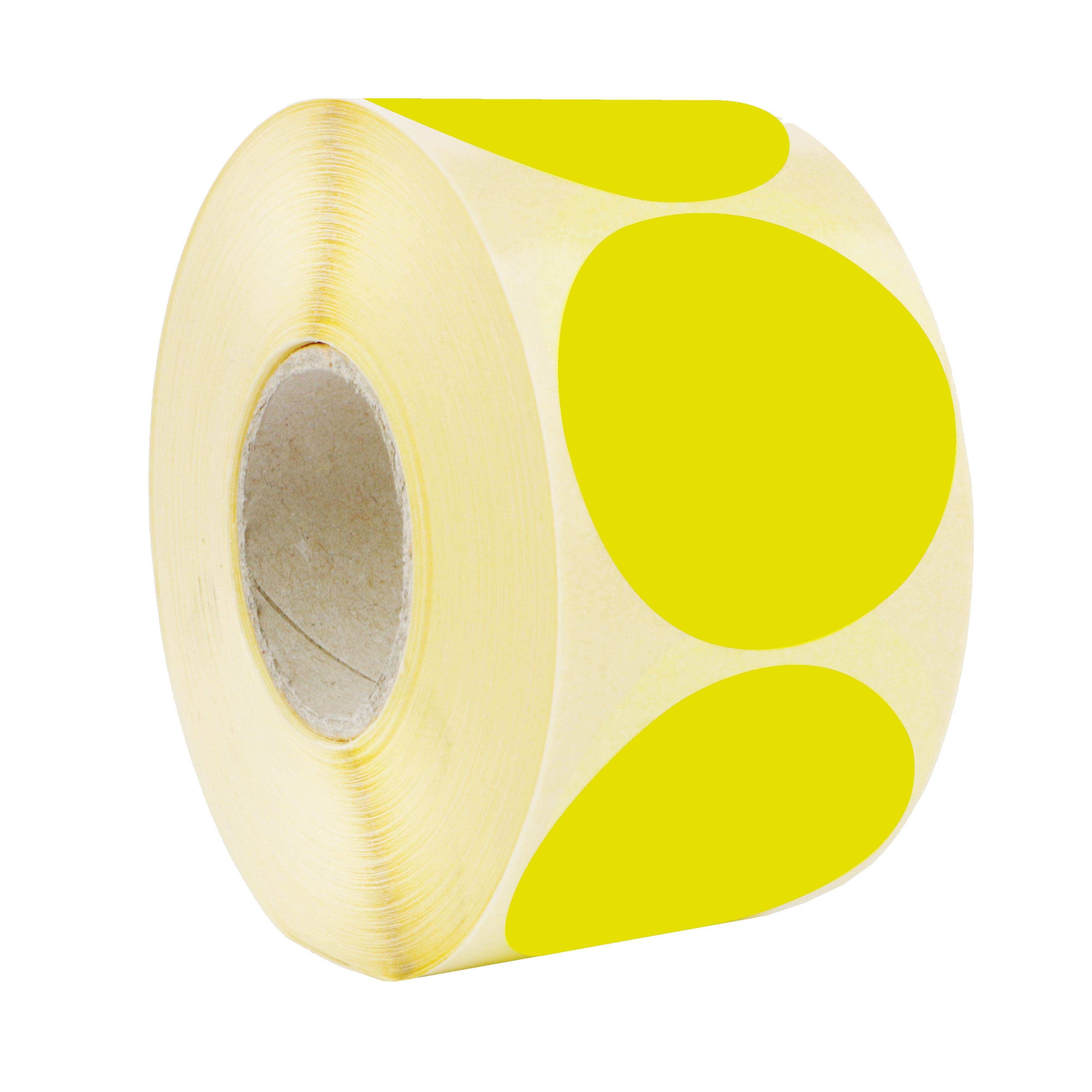 Afbeeldingen van Rol à 1000 etiket  6,3 cm fluor geel