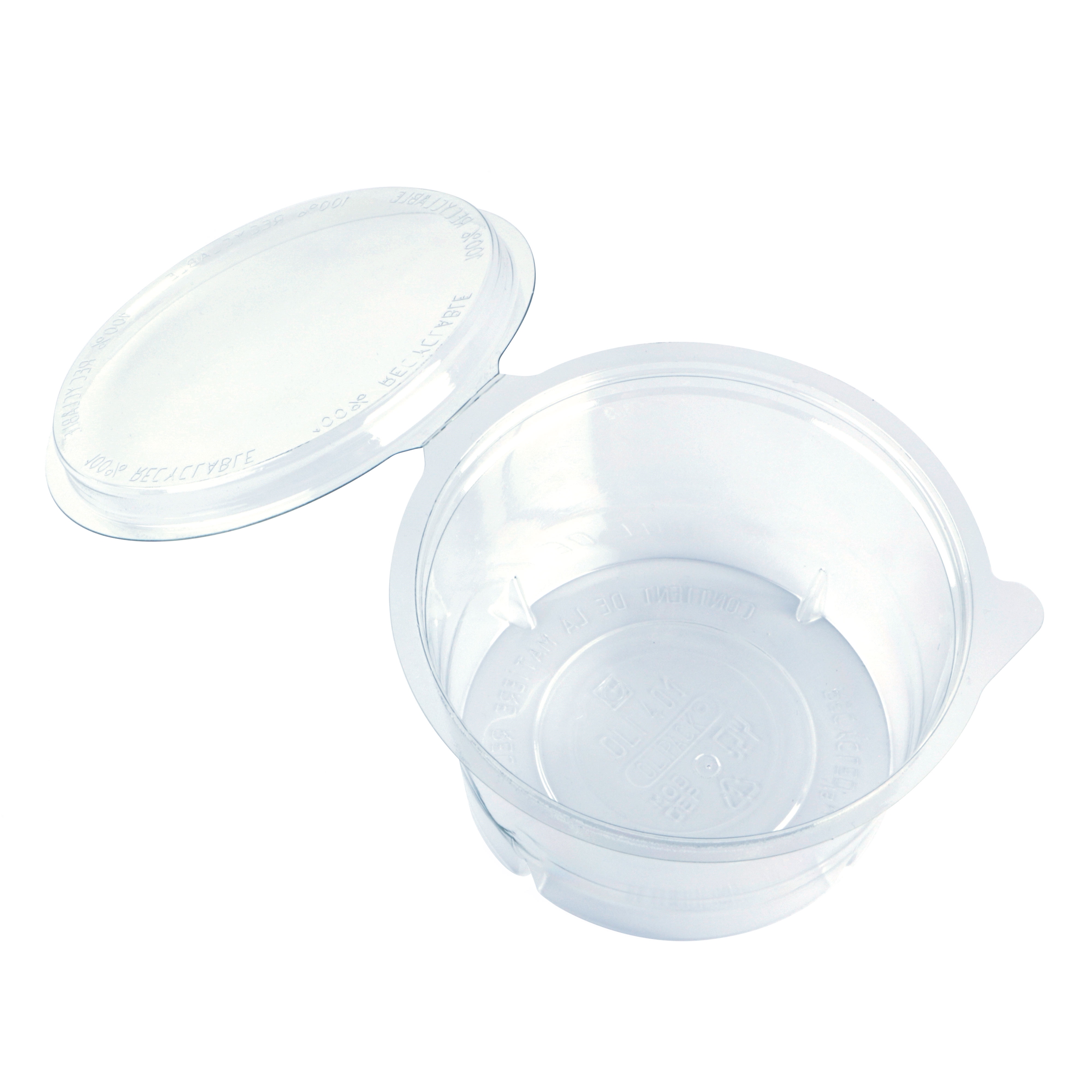 Afbeeldingen van Ds à 480 olipack apet bak rond met deksel 400 ml transparant