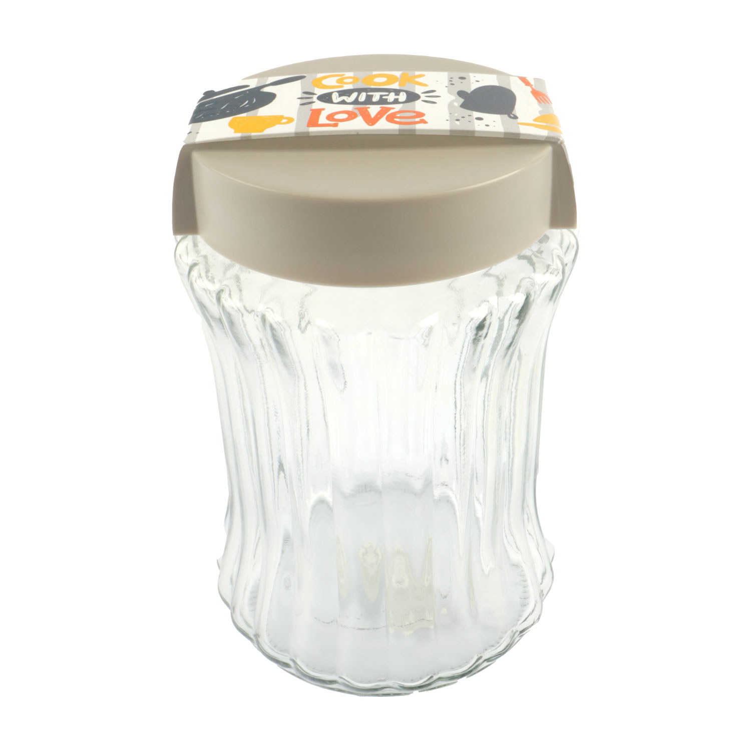 Afbeeldingen van Glazen voorraadpot 1200 ml met deksel 