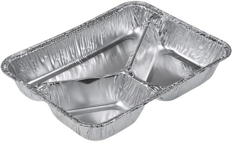 Afbeeldingen van Ds à 500 alu bak 3 vak 22,7x17,8x3,9 cm  (uc)