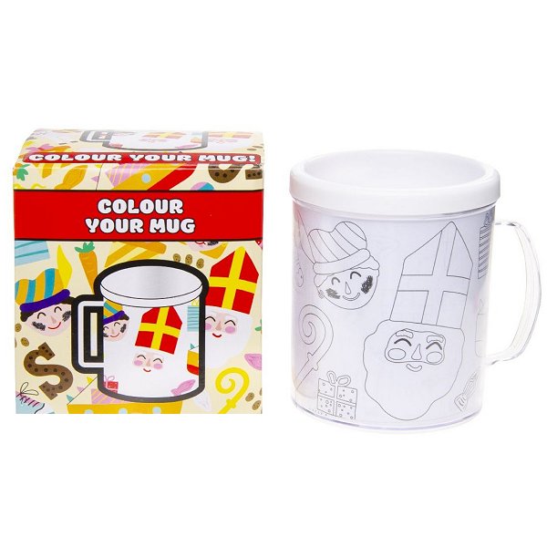 Afbeeldingen van Kleur je eigen Sinterklaas beker