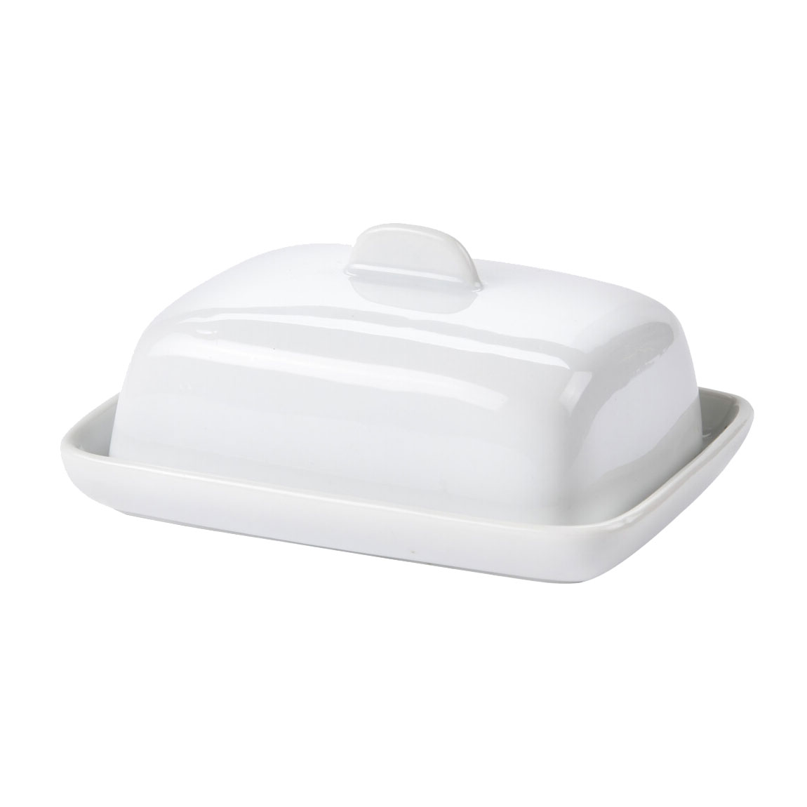 Afbeeldingen van Botervloot wit 9x8x5 cm porselein