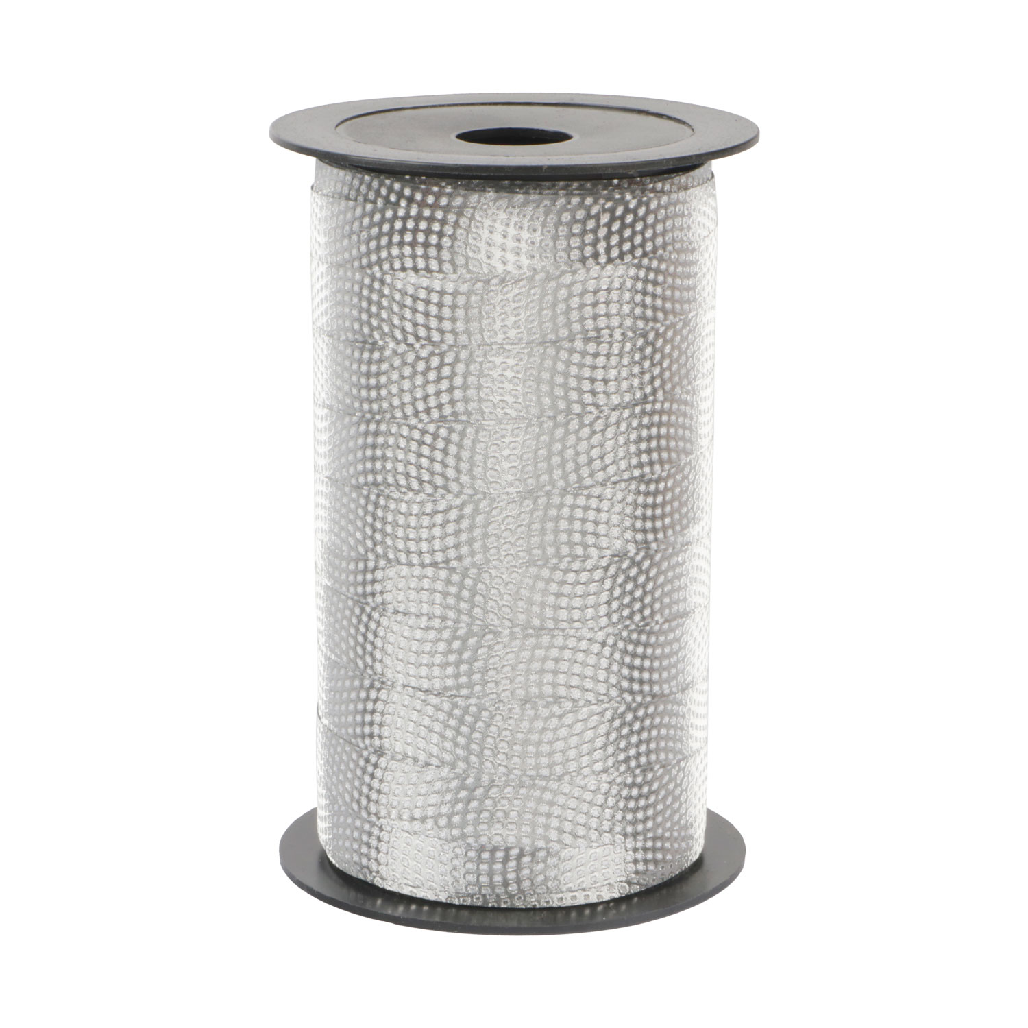 Afbeeldingen van Rol krullint 10 mm 50 mtr glitter zilver deluxe