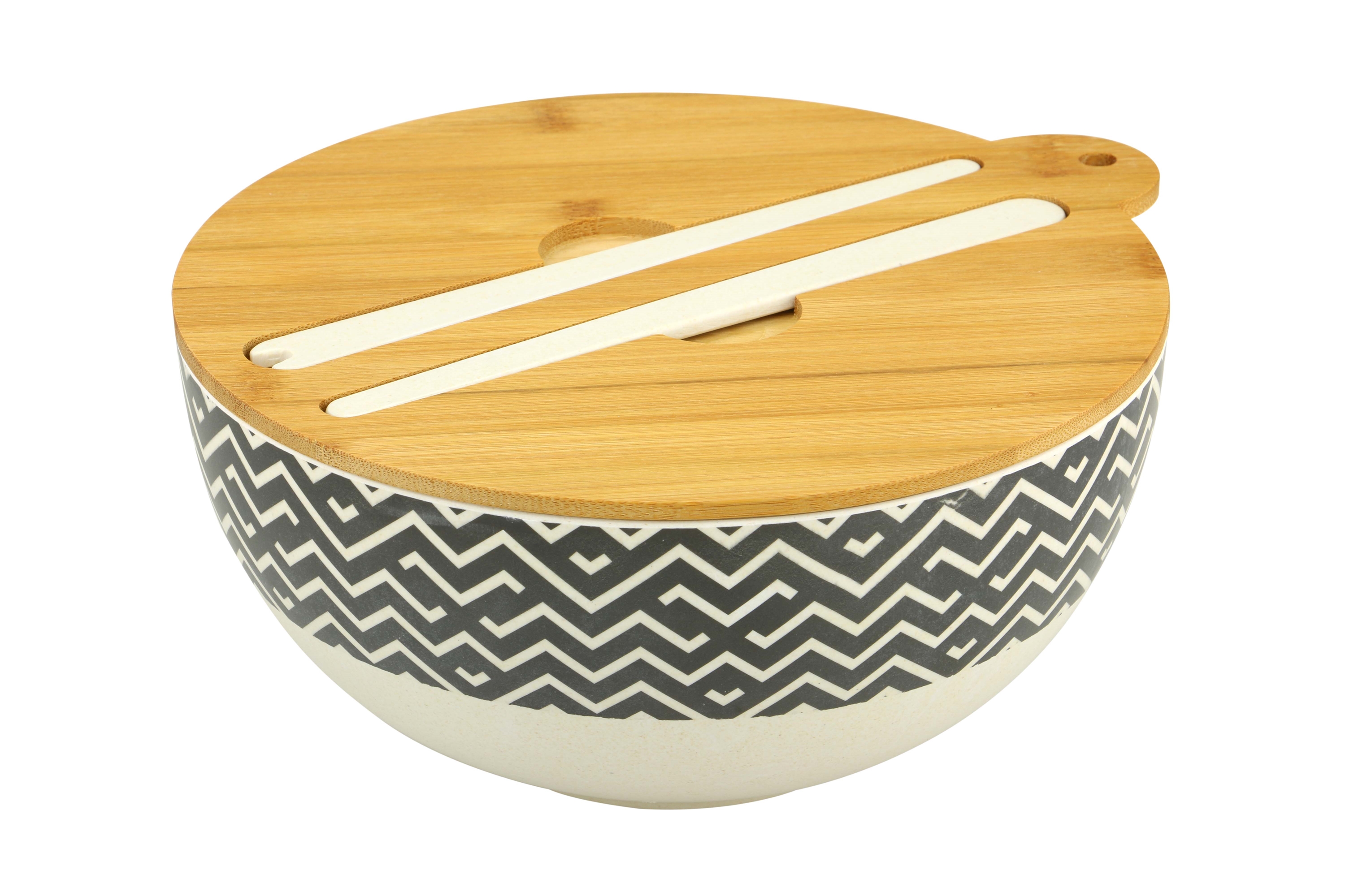 Afbeeldingen van Bamboe fiber salade schaal 24,5x11,8 cm 