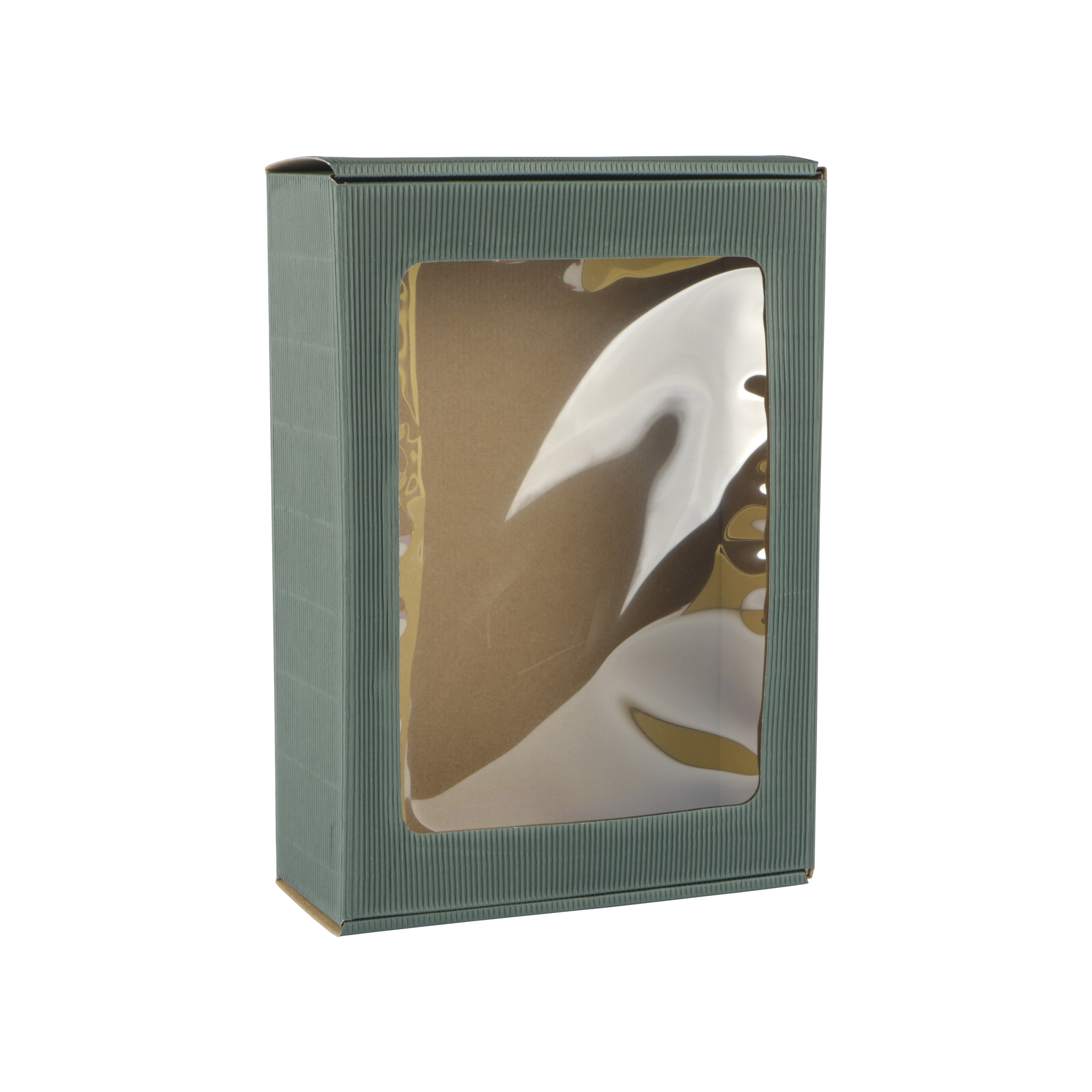 Afbeeldingen van Pak à 10 vensterdoos 30,5x21x8,5 cm open golf donkergroen