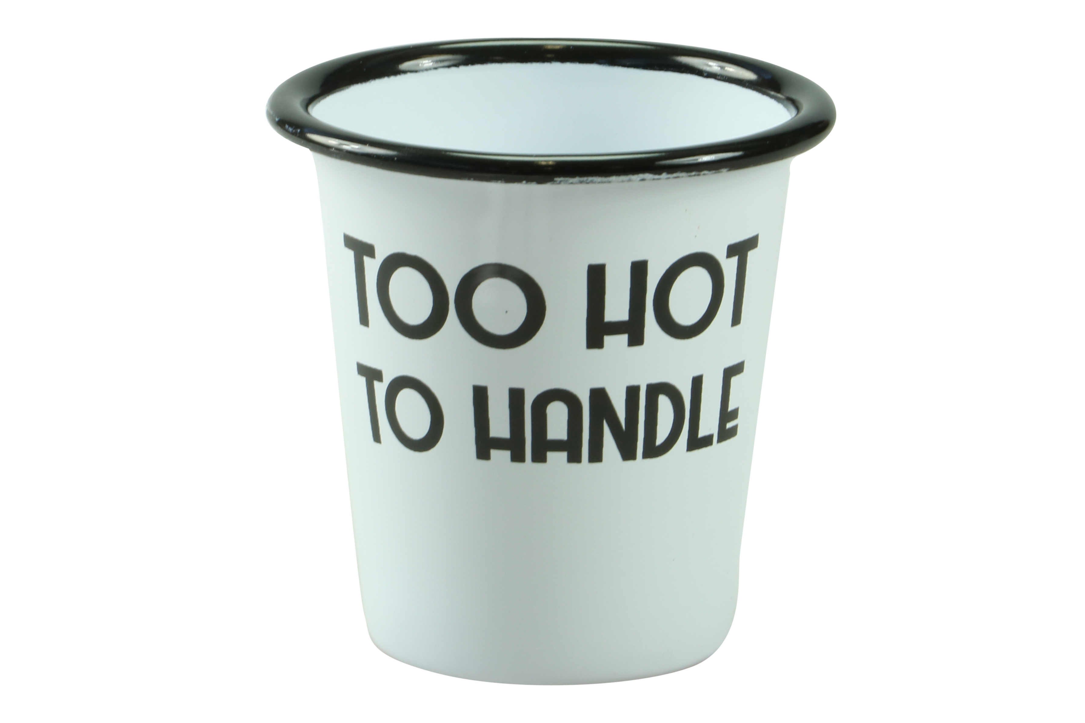 Afbeeldingen van Beker metaal 250 ml wit Too hot to handle