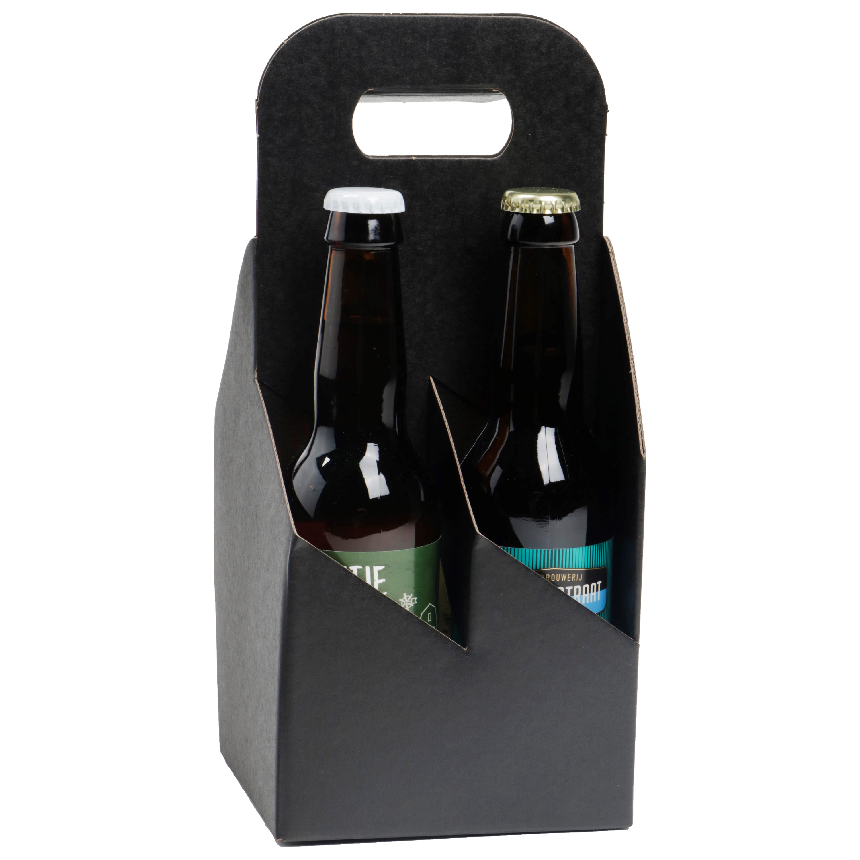 Afbeeldingen van Ds à 30 flesdrager 4 fles 33cl 13x13x29 cm zwart