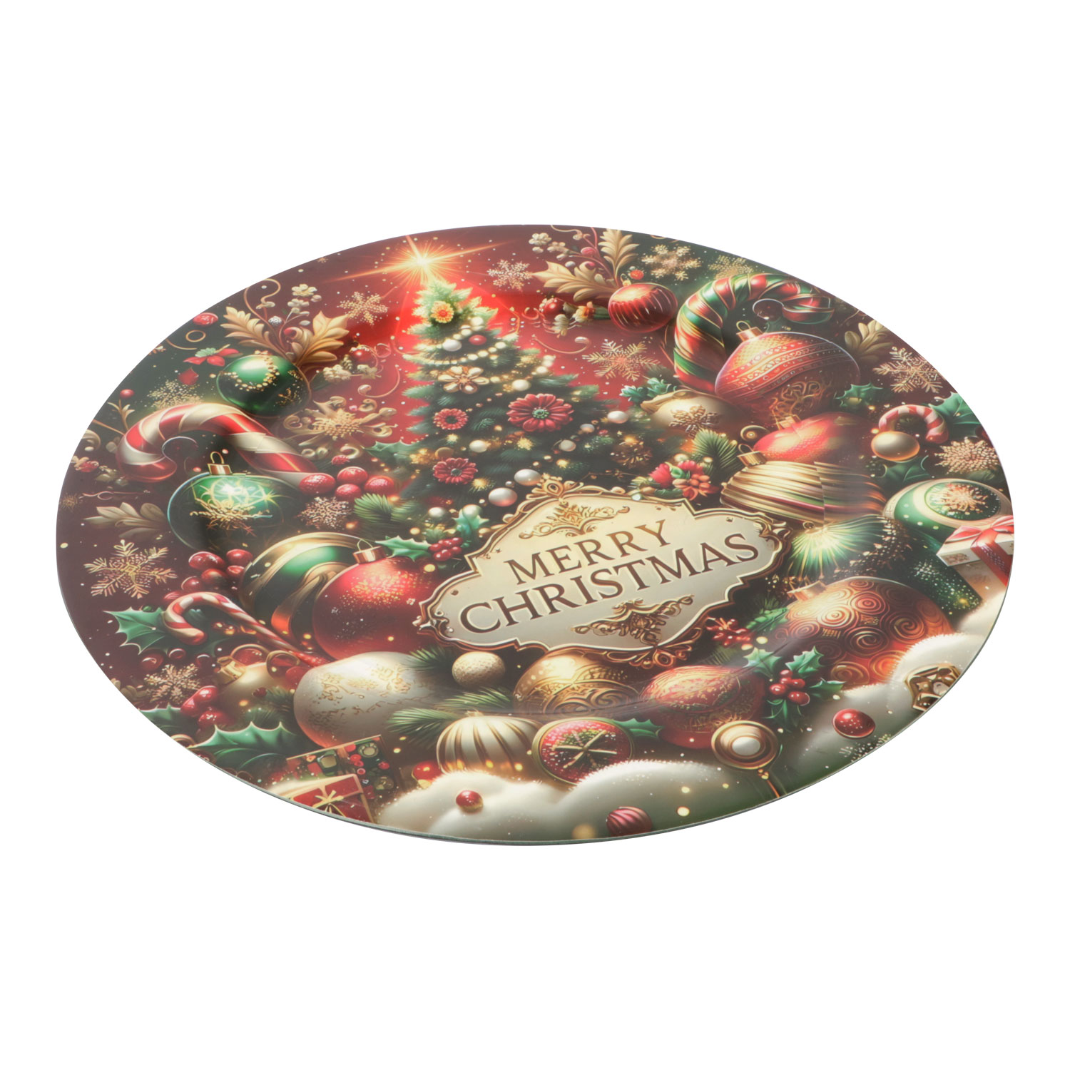 Afbeeldingen van Kunststof onderbord 33 cm Merry Christmas