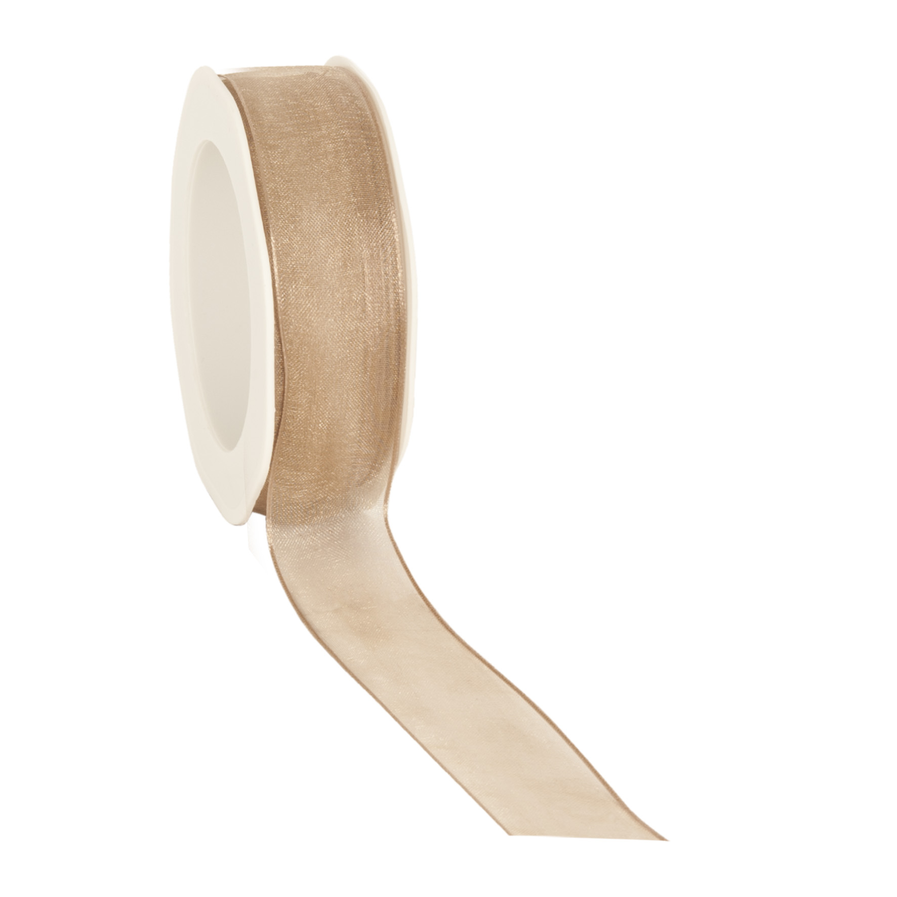 Afbeeldingen van Rol organzalint bedraad 25 mm 20 mtr taupe