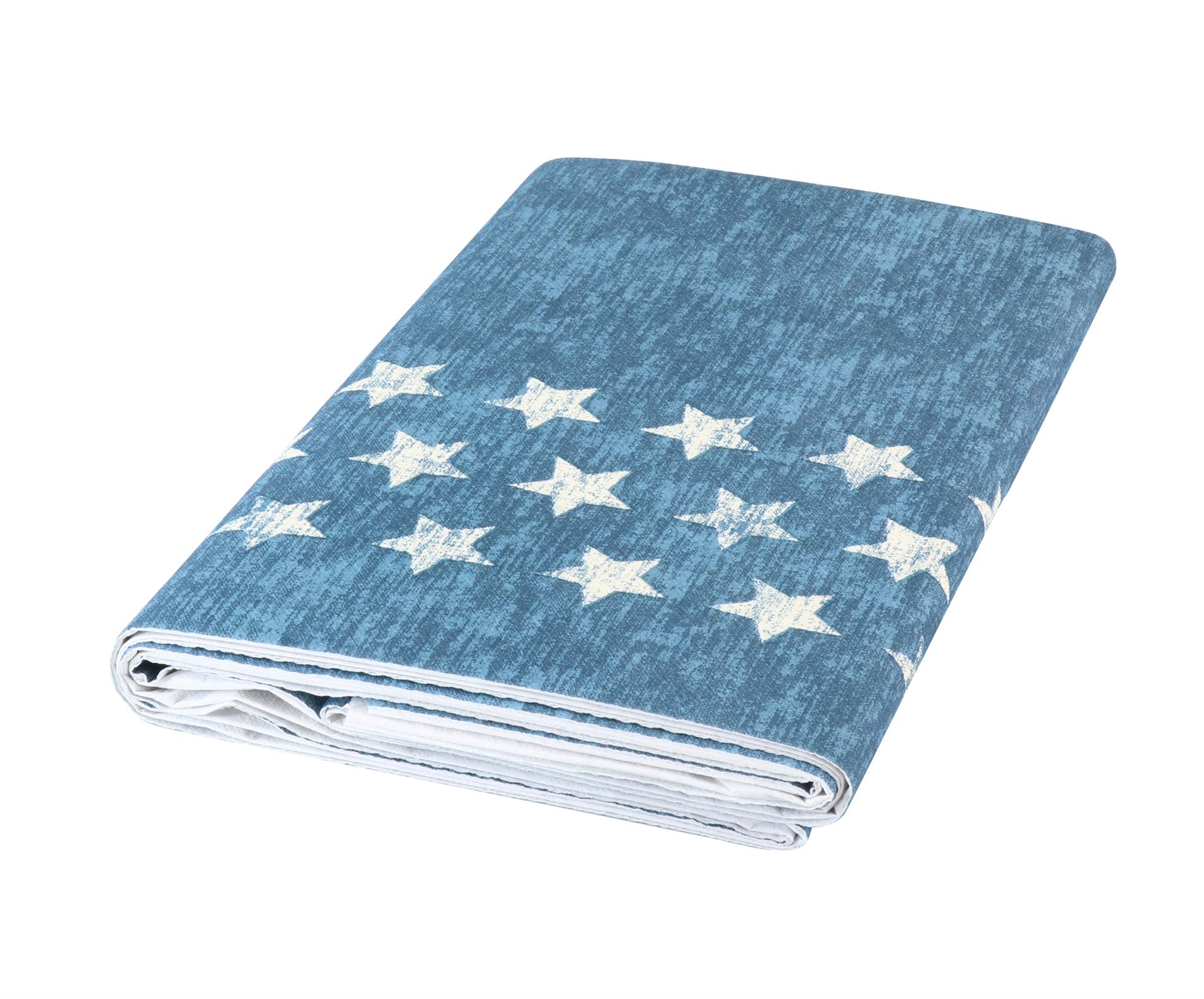 Afbeeldingen van Tafelkleed non woven kerst blauw met sterren (ucl)