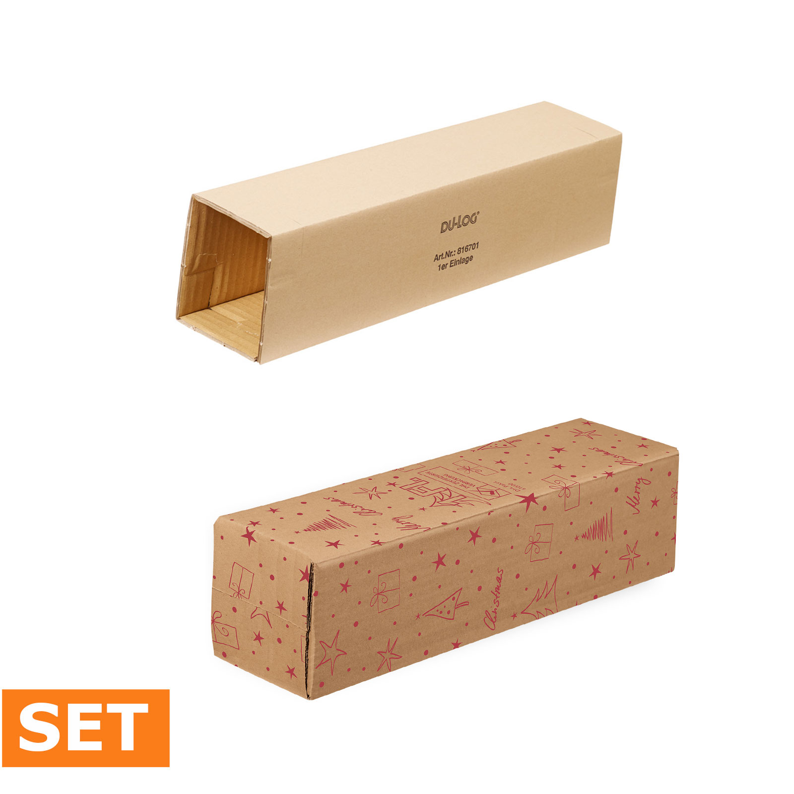 Afbeeldingen van Verzenddoos 1 fles incl. interieur X-MAS