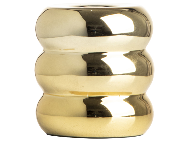 Afbeeldingen van Kaars/waxinelichthouder 6 cm bubbelvorm goud