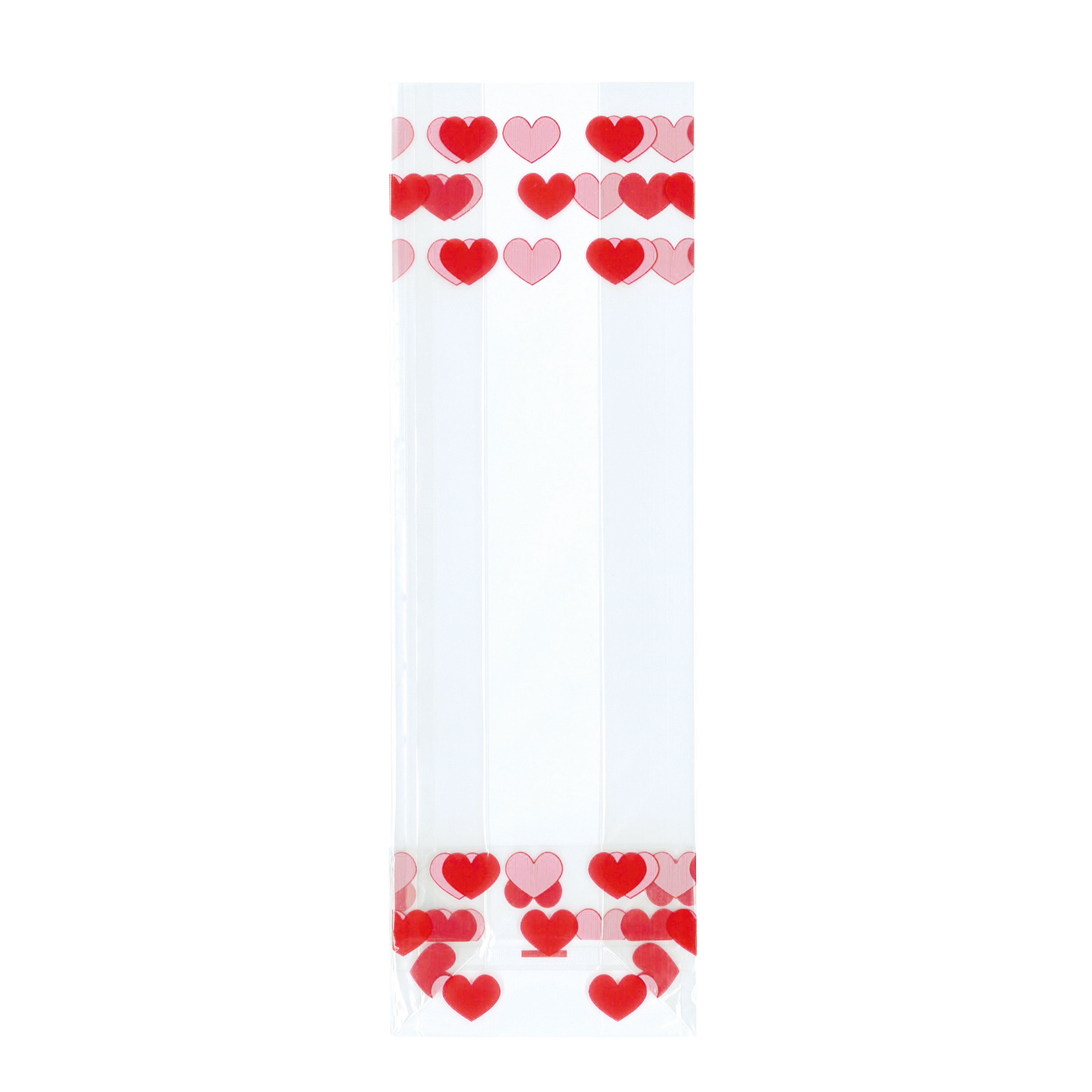 Afbeeldingen van Pak à 100 blokbodemzak 8+5x25 cm 40 my Hartjes (62)