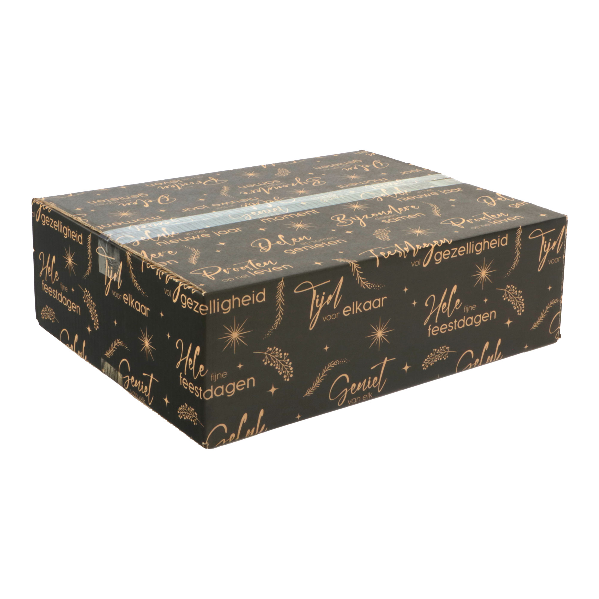 Afbeeldingen van Kerstdoos G200 kerstwensen 49x39x20 cm zwart (uc)