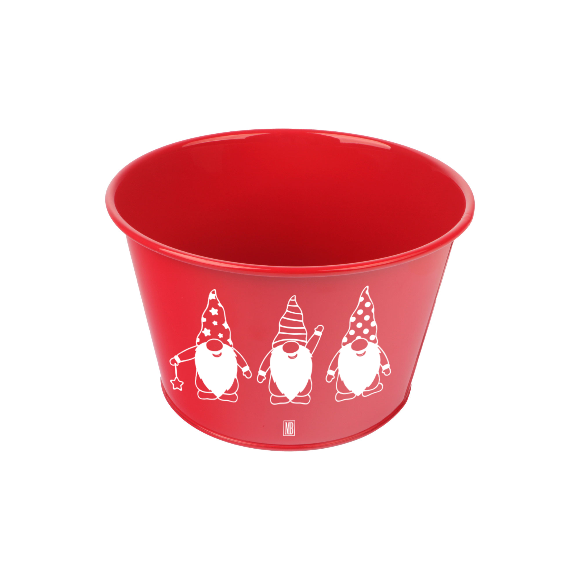 Afbeeldingen van Emmer 22/16,8x13,5 cm rood, met 3 Gnomen