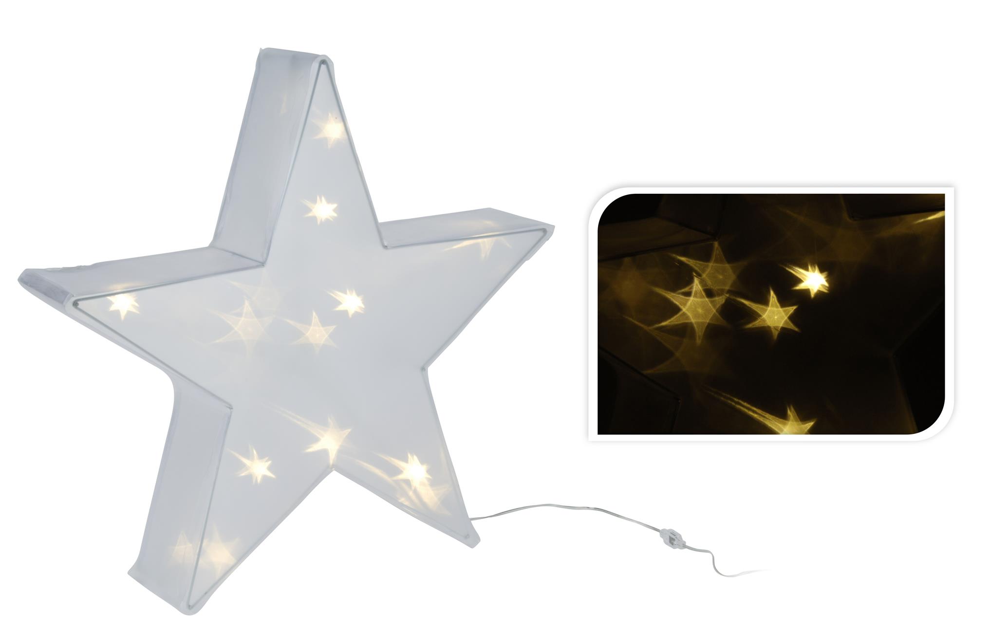 Afbeeldingen van Kerstster 45 cm hologram met 20 leds (ucl)