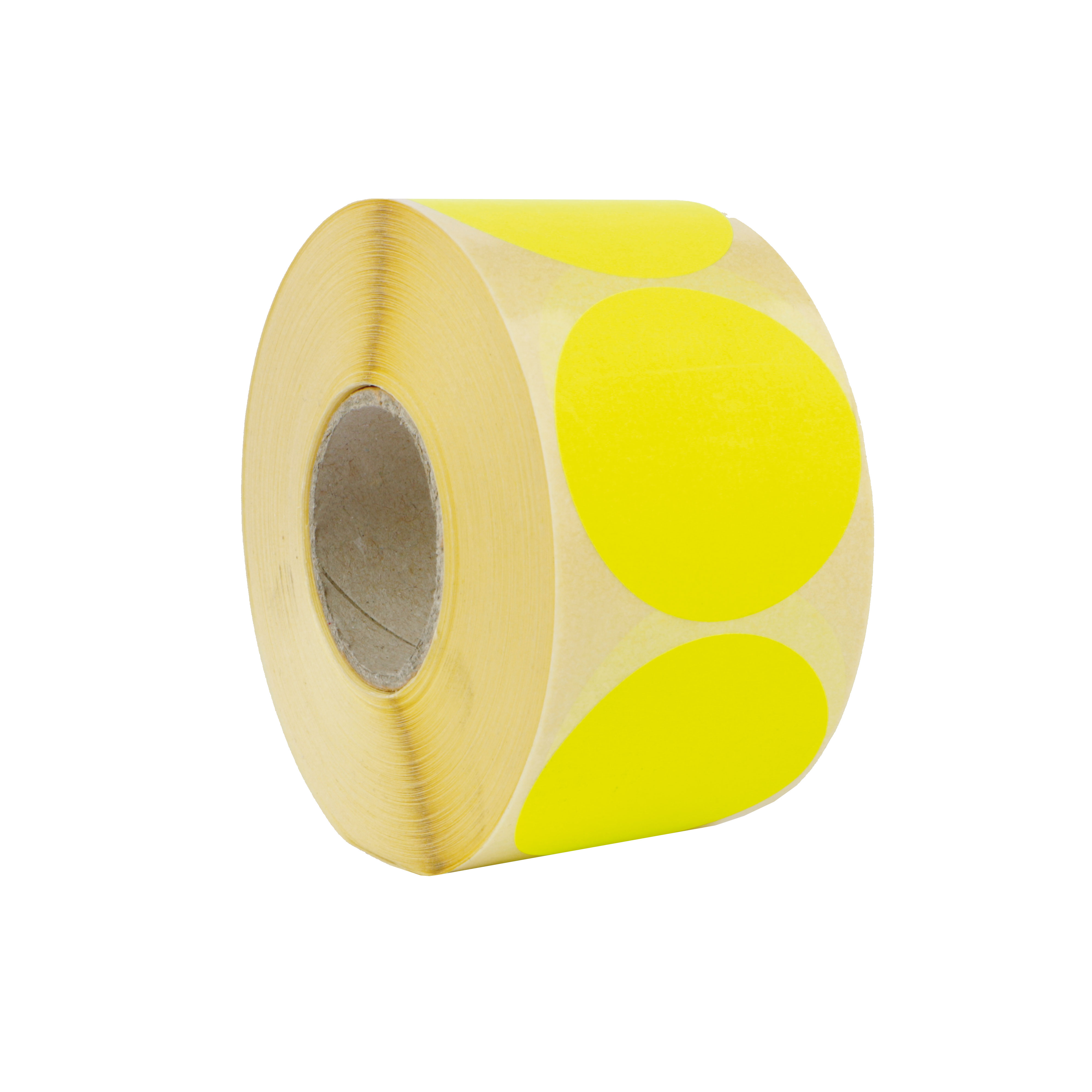 Afbeeldingen van Rol à 1000 etiket  3,5 cm fluor geel 