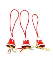 Afbeeldingen van Ds à 100 hanger kerstbel rood/wit