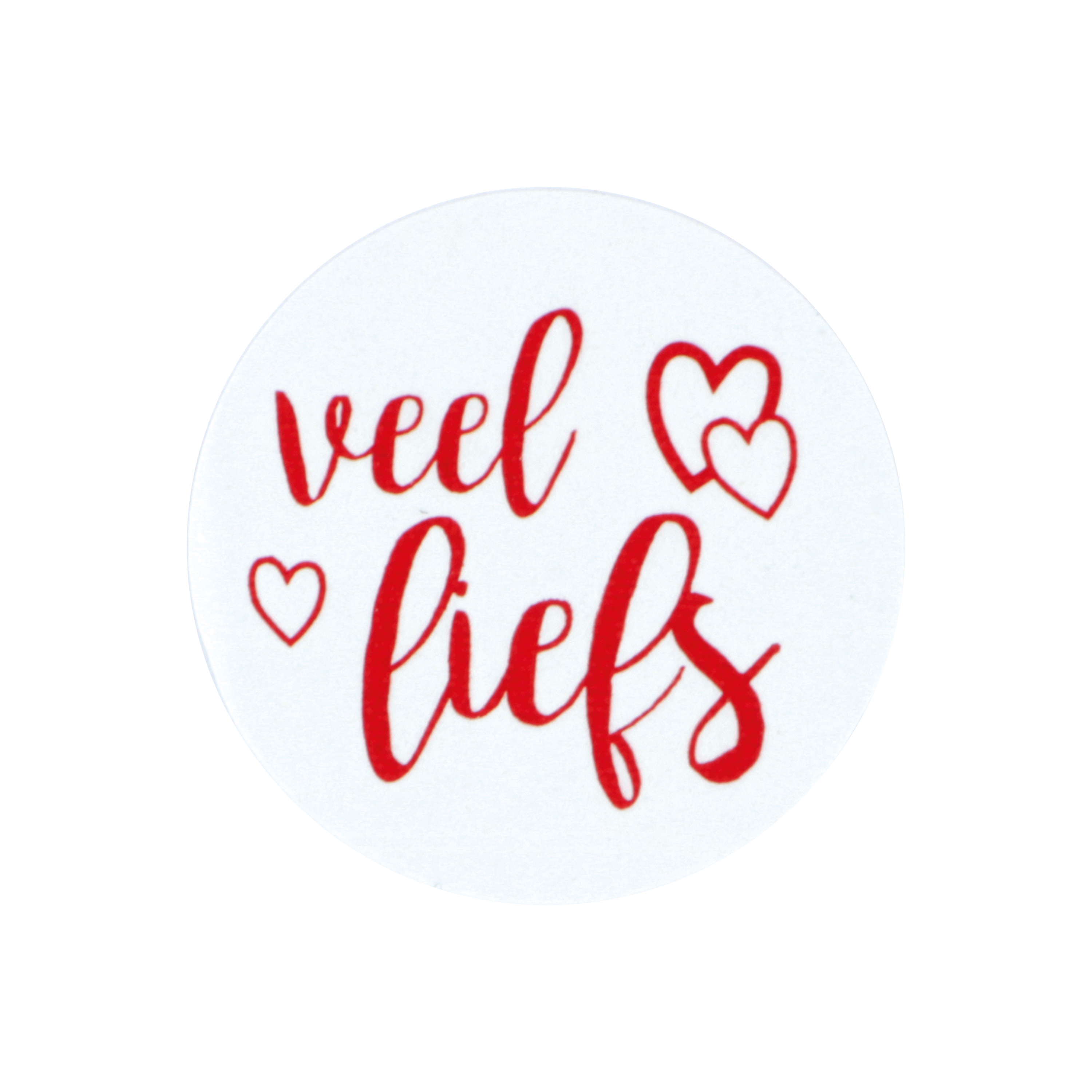 Afbeeldingen van Ds à 500 kado etiket 3,5 cm Veel liefs