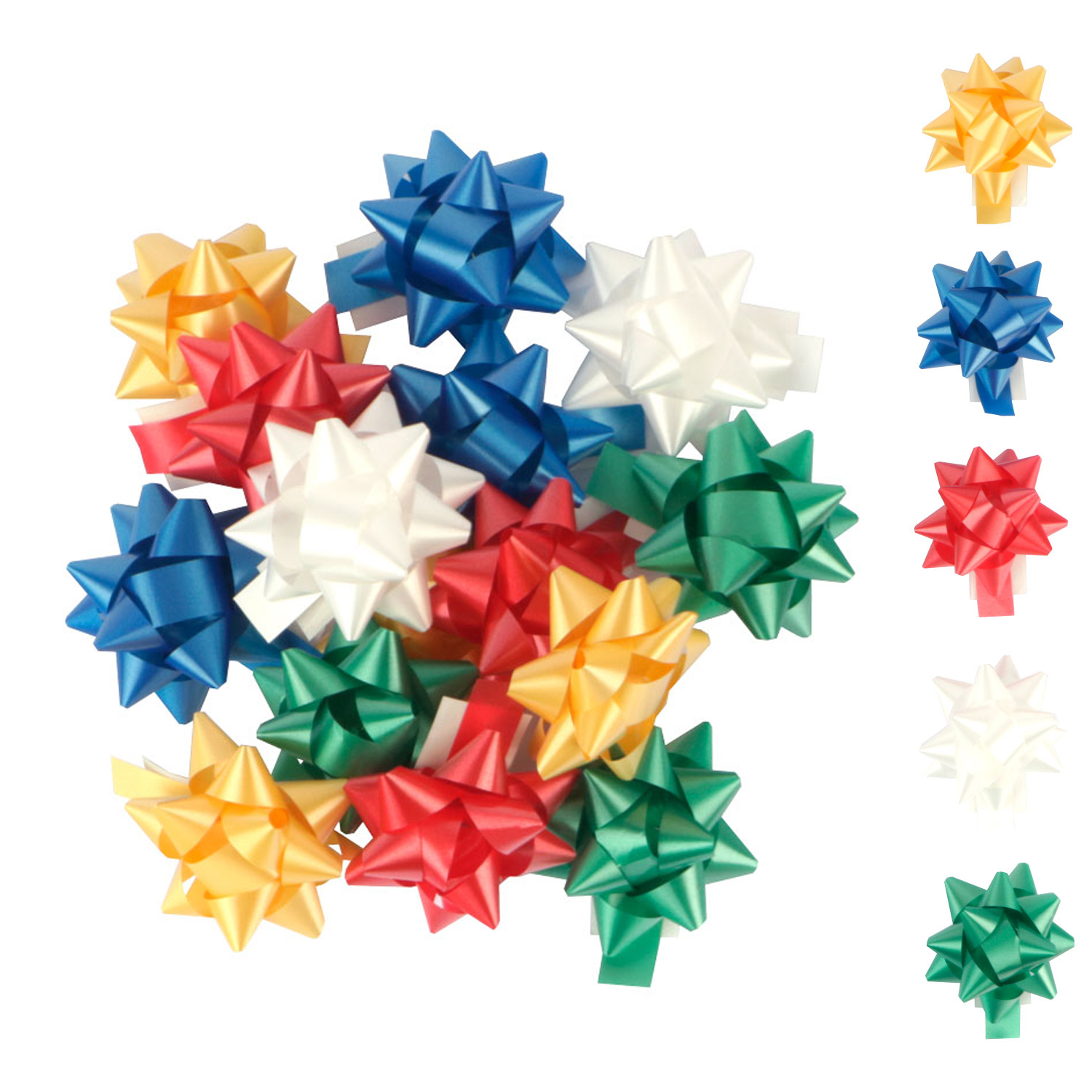 Afbeeldingen van Ds à 100 starbows r65 mm 15 mm assorti