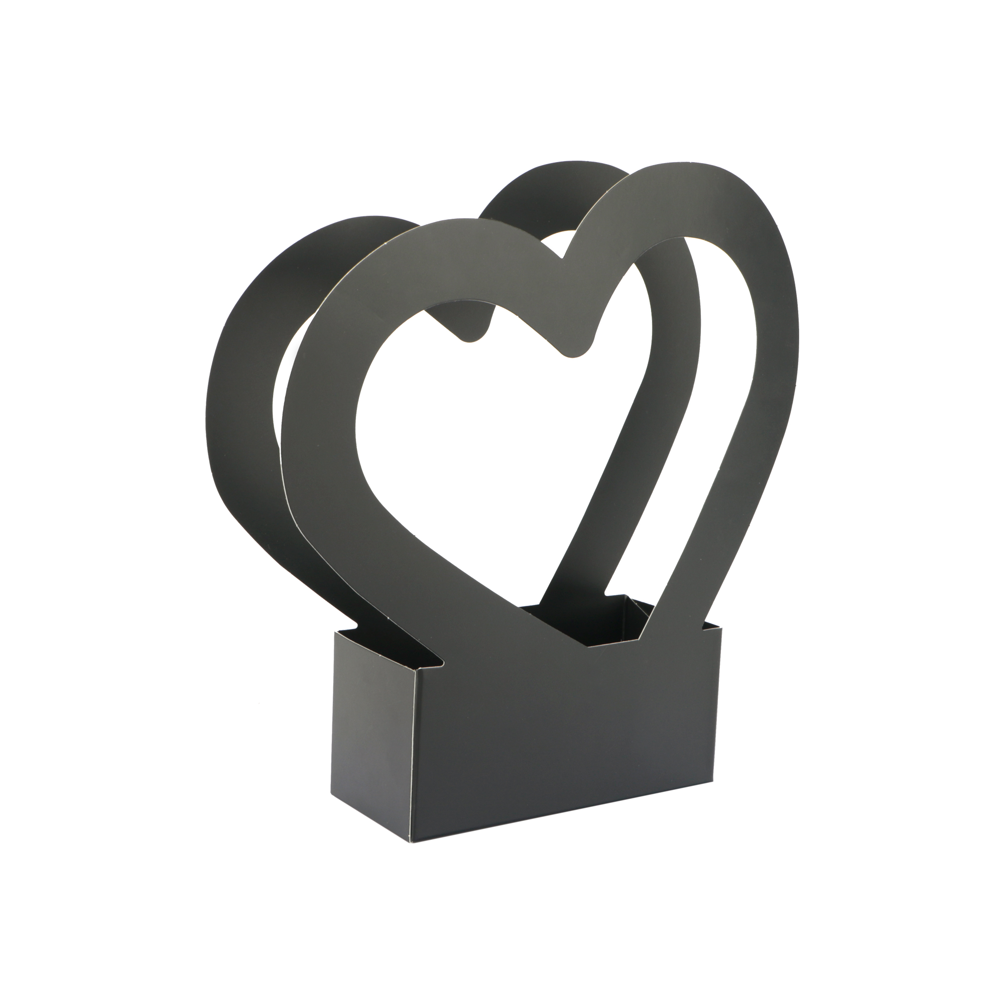 Afbeeldingen van Pak à 10 pakketbak 30x29,5 cm hart zwart