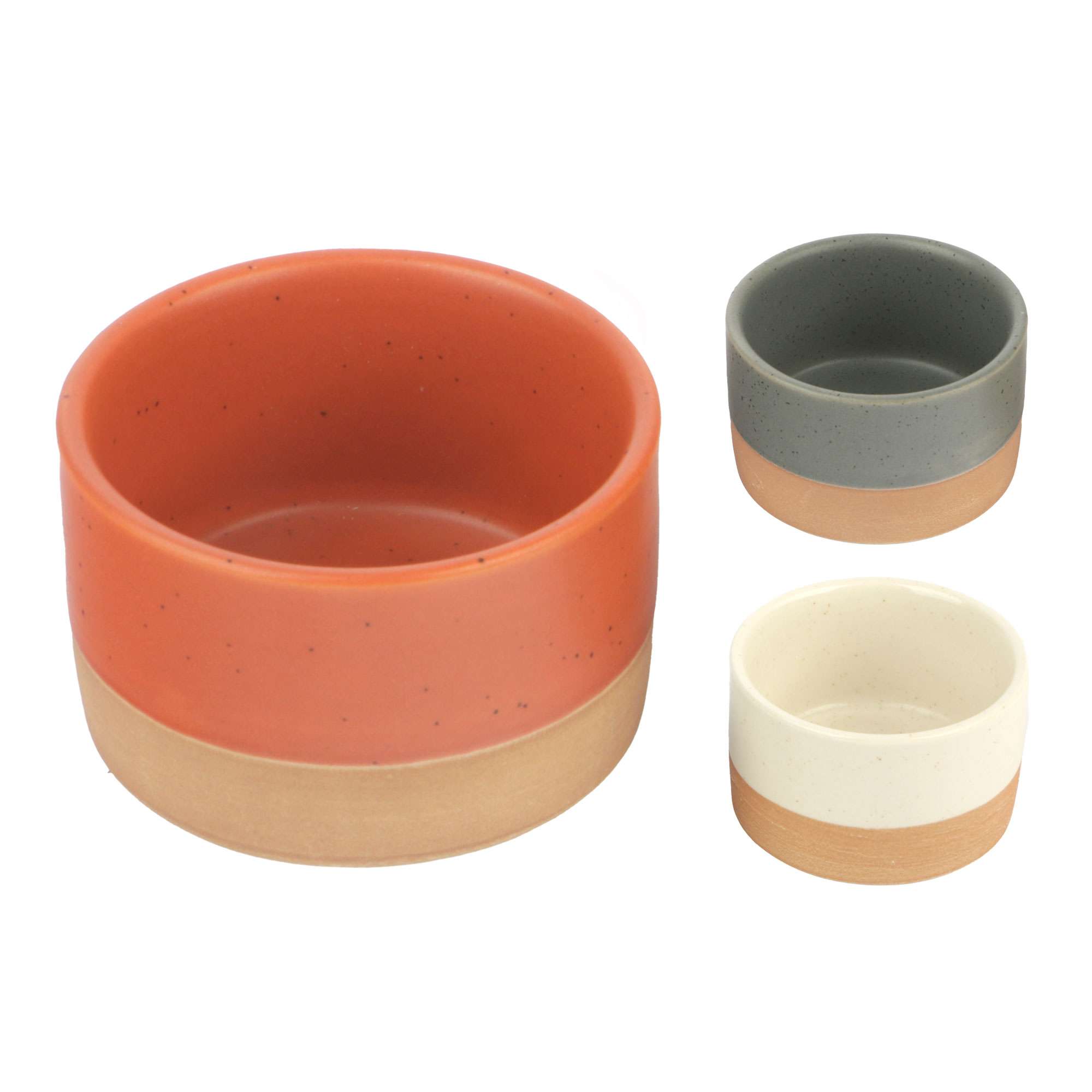 Afbeeldingen van Set à 3 schaaltjes 6,5x4 cm, assorti kleuren 